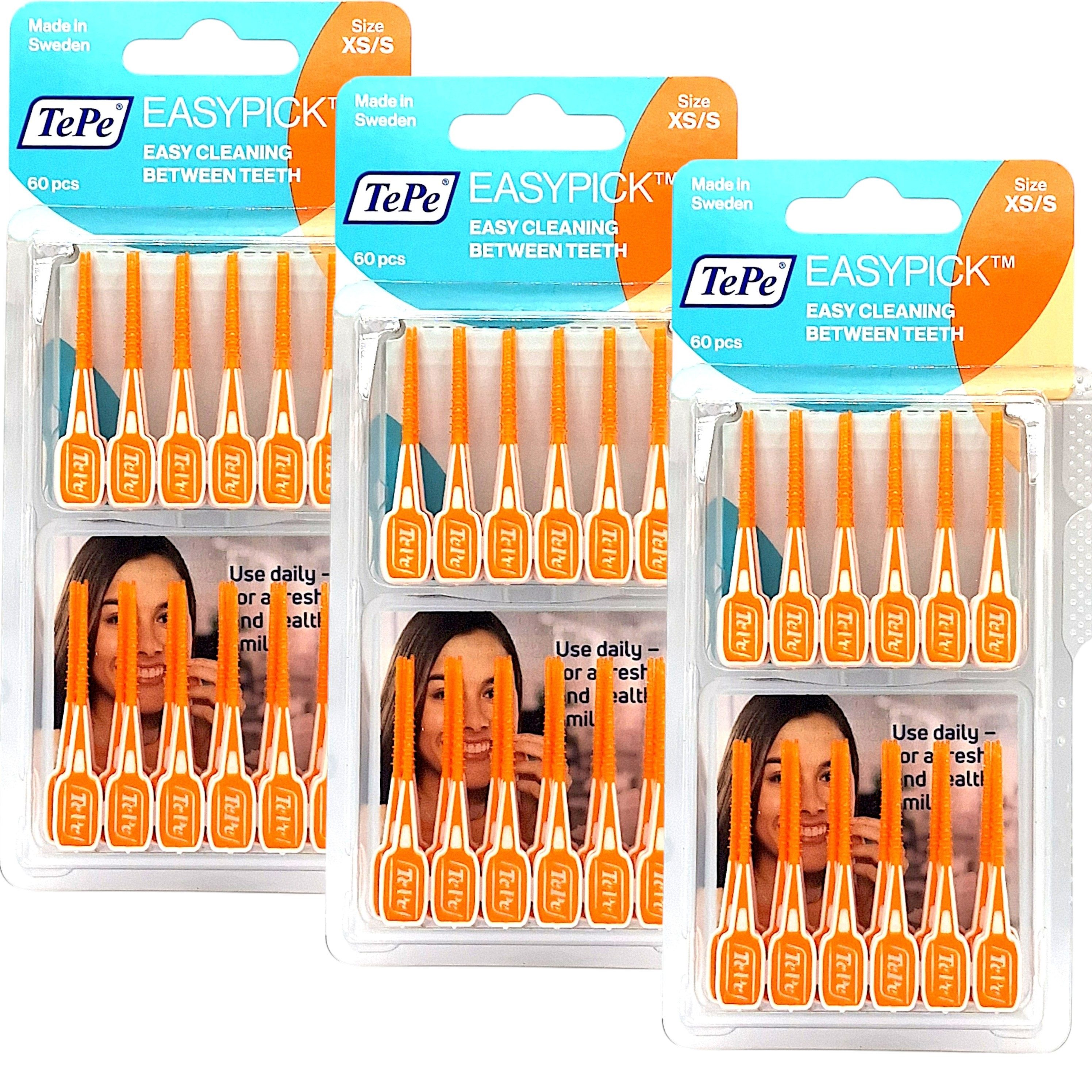 TePe Interdentalbürsten 3x TePe Easy Pick XS/S orange 3x 60 Stück