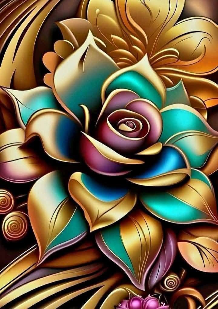 Rötting Design Malen nach Zahlen Diamond Painting Set 5D DIY - Blumen Motive Bastelsets (Komplett-Set), Diamond Painting Vollbild, Vollständiges Zubehörpaket