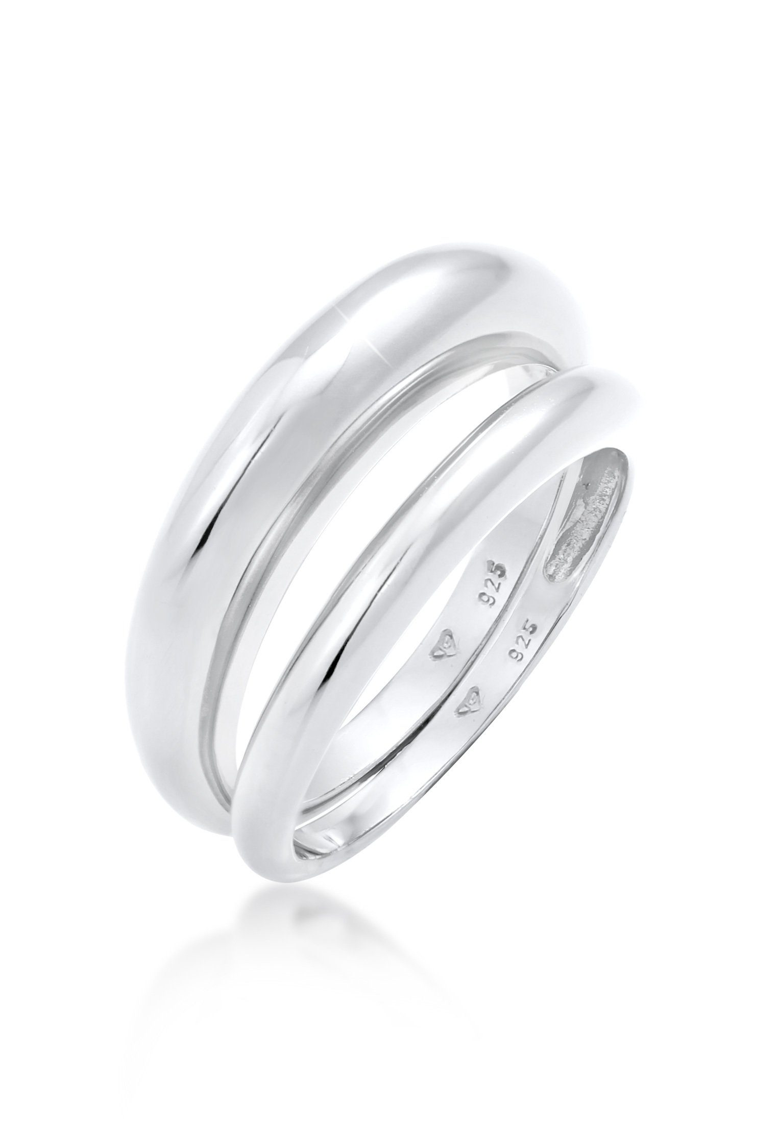 Elli Premium Ring-Set Bandring Basic Klares Design 2er Set 925 Silber, Ring günstig online kaufen