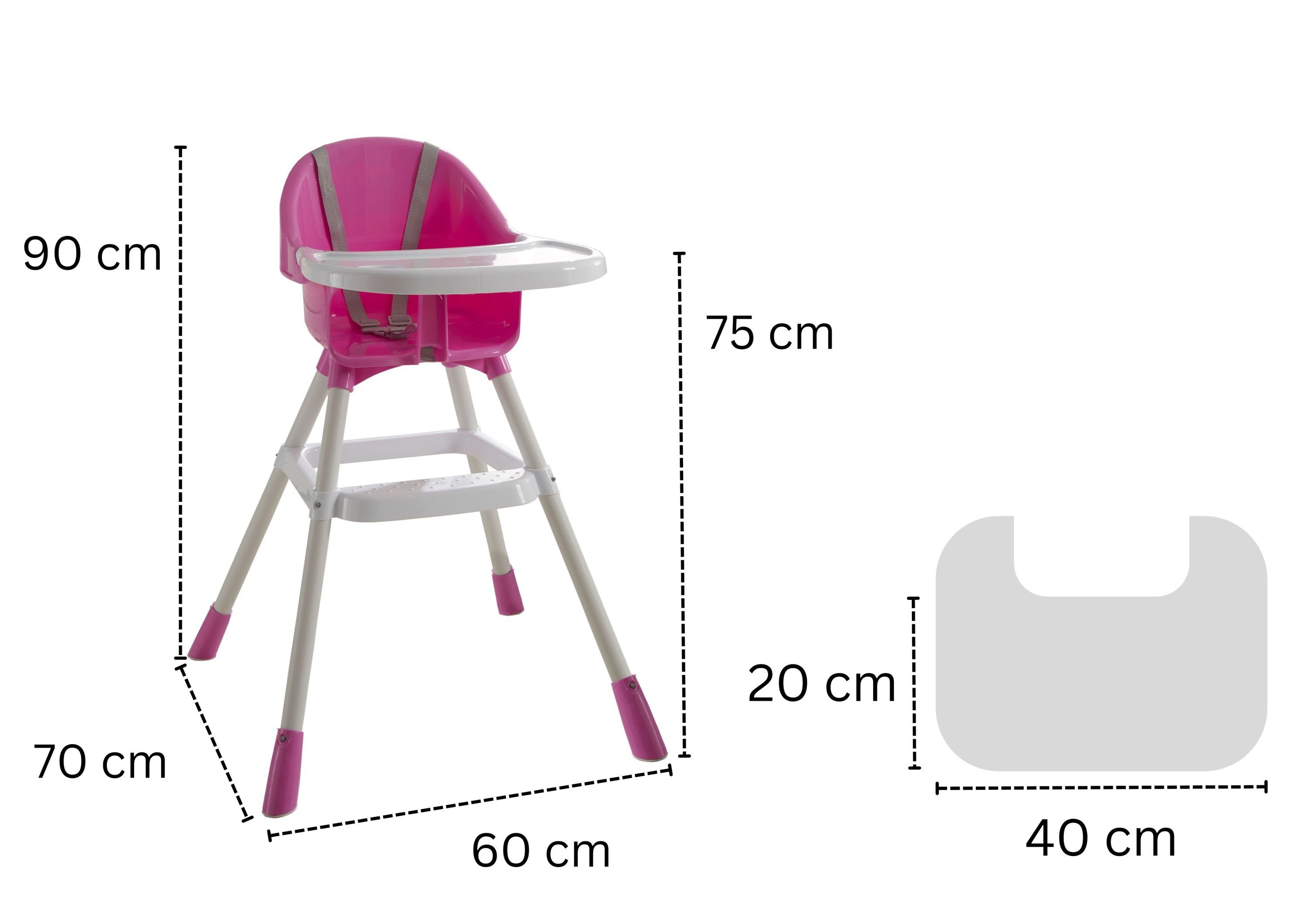 Aileenstore Hochstuhl Tisch, Abwischbare Set), Oberfläche, Julia Rausfallschutz, Großer Sitzkomfort (Kein