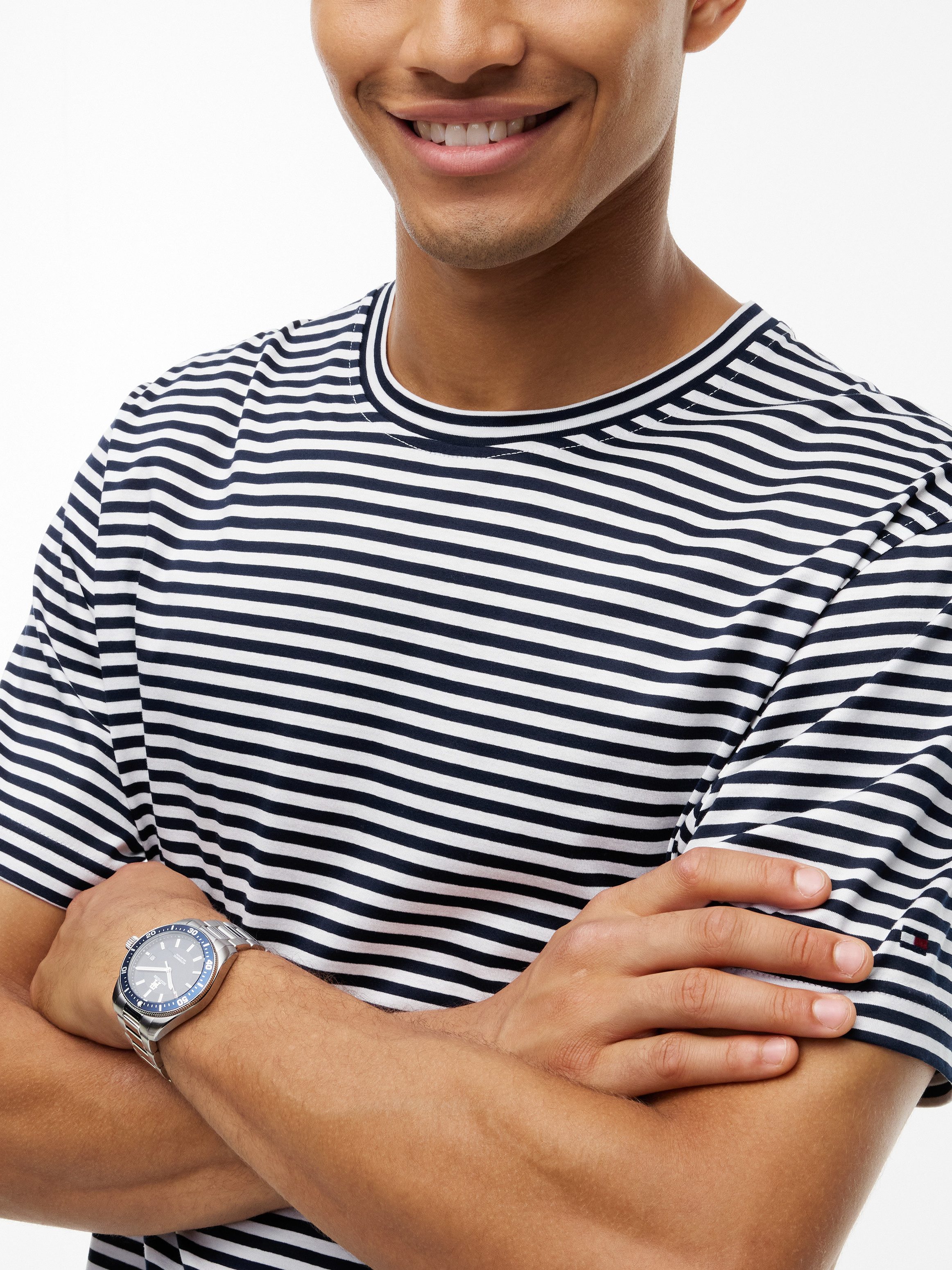 Tommy Hilfiger T-Shirt DC MERCERIZED STRIPE softe Premium Baumwolle Merzerisiert