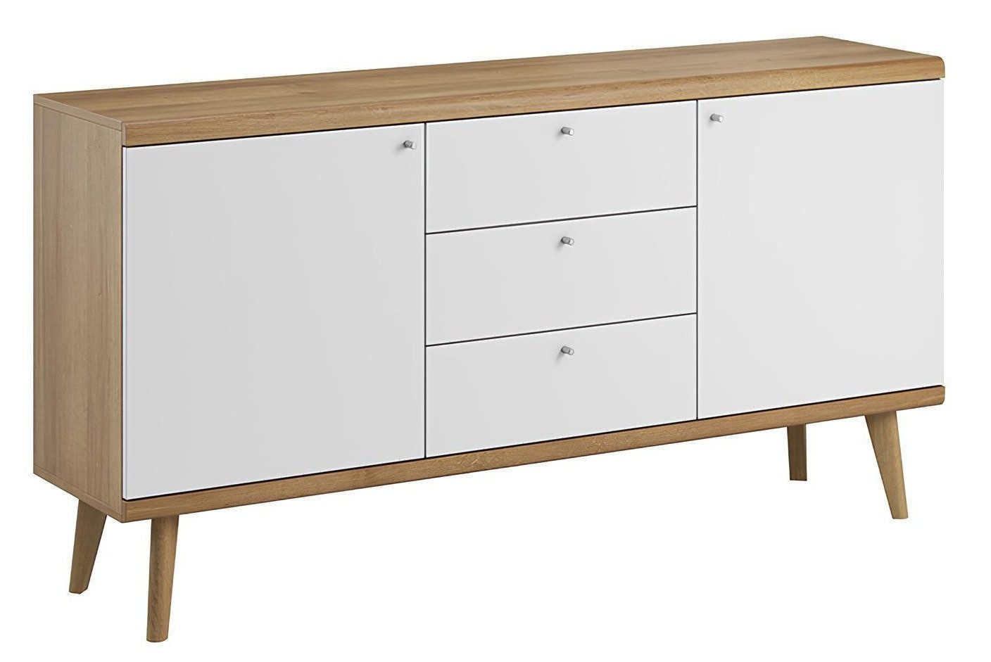 Xlmoebel Kombikommode Zeitgemäße XXL Holz Niedrig-Kommode 107cm Sideboard Regale (1 St., Kommode PRIMO PKSZ160), Hergestellt in Europa