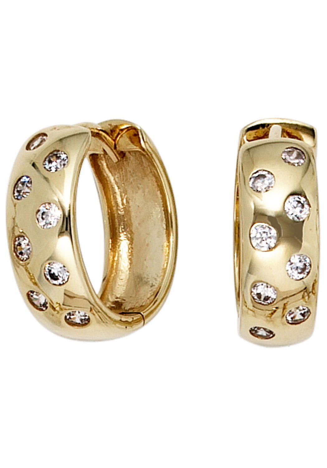 JOBO Paar Creolen, rund 333 Gold mit Zirkonia günstig online kaufen