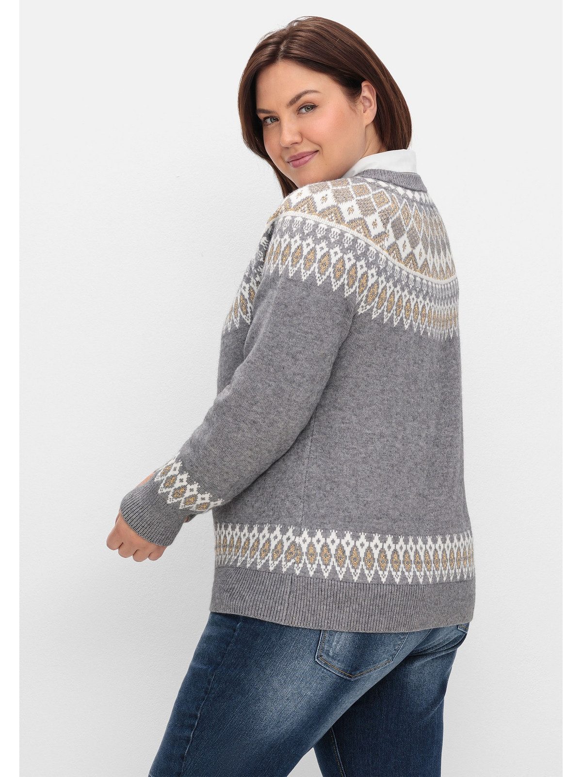 sheego by Joe Browns Strickpullover Große Größen mit Norwegermuster