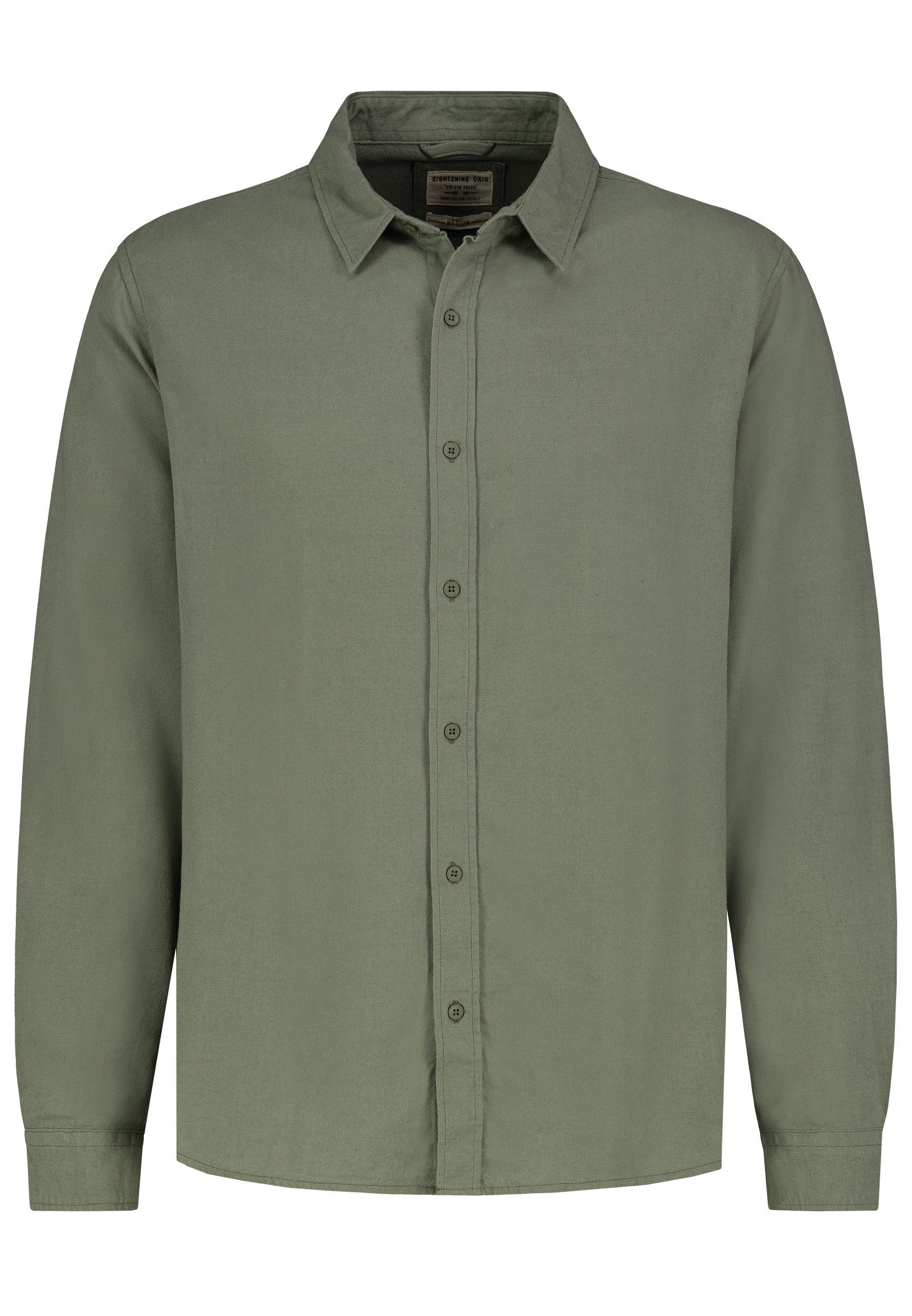 Eight2Nine Langarmhemd Langarm Button Down Einfarbig Kentkragen Casual (1-tlg) H74511M11129_L/S Shirts