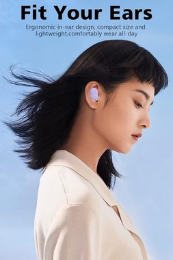 Sungive Bluetooth 5.2 Kabellos mit Mikrofon, HiFi Stereo In-Ear-Kopfhörer (Ergonomisches Design für langen Tragekomfort, auch bei stundenlangem Hören.", mit LED-Anzeige, Wireless Noise Cancelling Earbuds für Arbeit Studium)