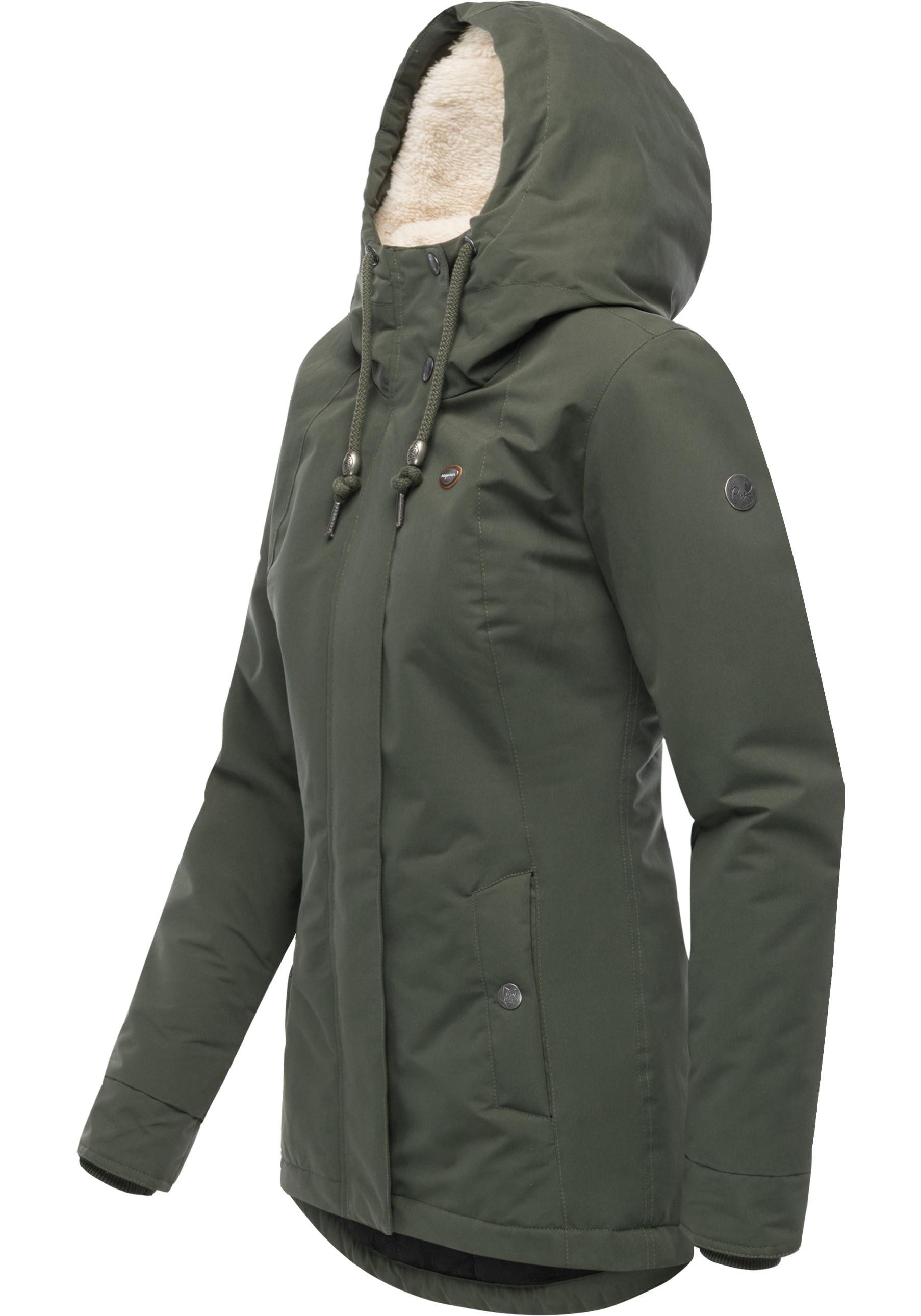 Ragwear Kurzmantel Alvena YOUMODO Wasserdichter Damen Mantel mit verstellbarer Kapuze