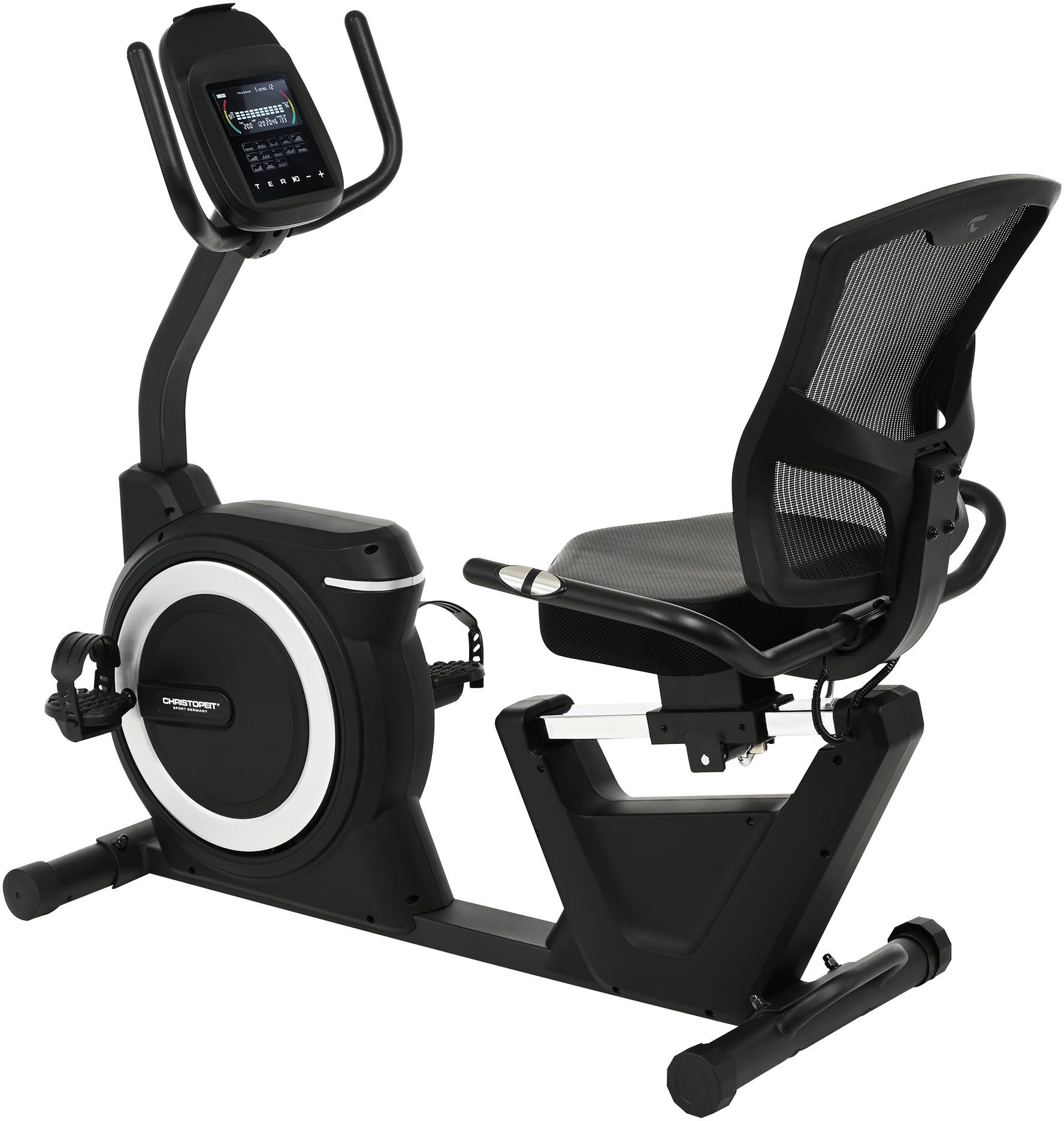 Christopeit Sport® Liege-Ergometer Sitz-Ergometer RS 4000 (BT-Empfänger für drahtlosen Pulsmessgurt im Computer enthalten), 150 kg max. Benutzergewicht, Fahrrad, 32 Widerstandsstufen