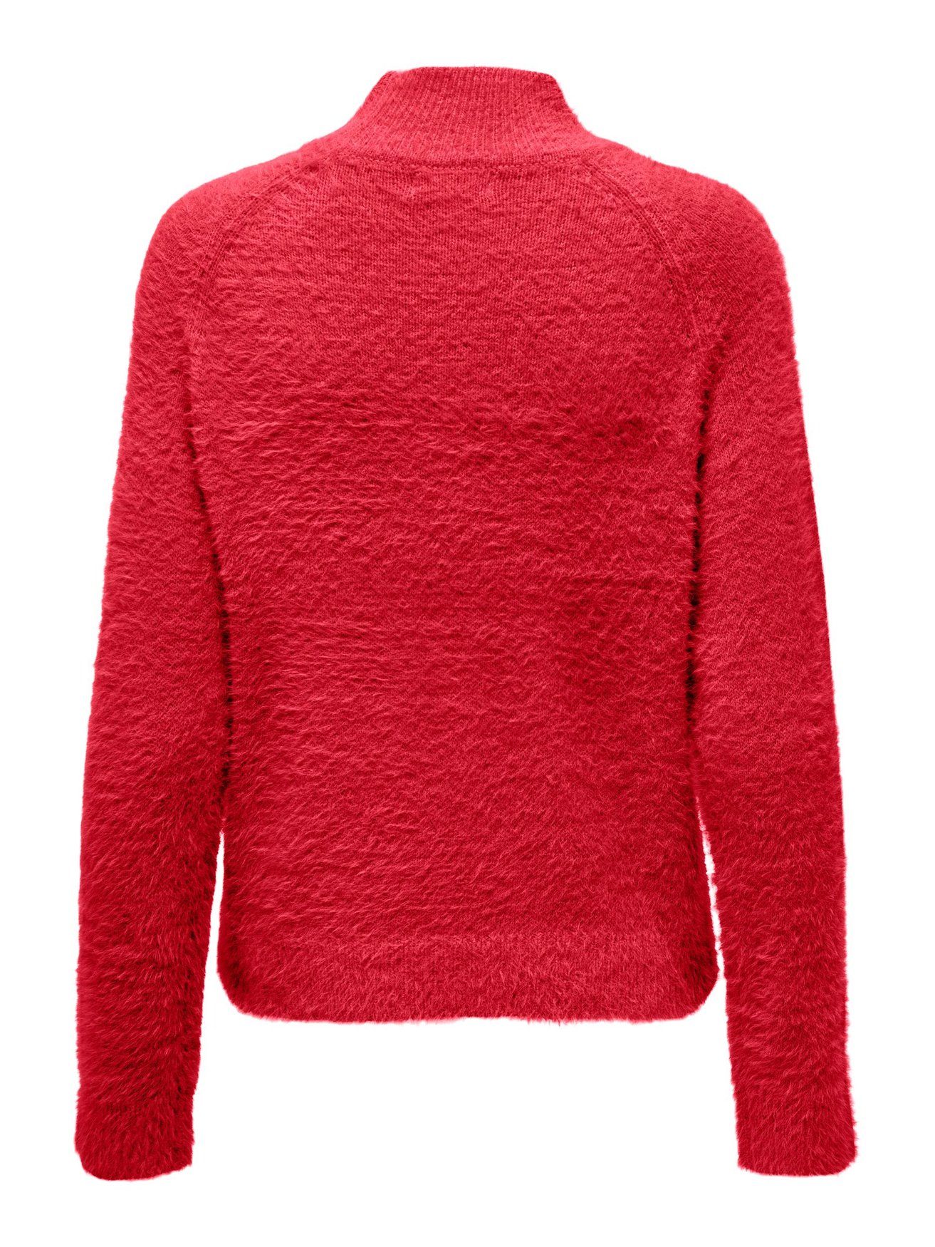 Rot JACQUELINE YONG in de JDYJOLA Flauschiger Strickpullover Pullover Sweater 6193 Stehkragen Gestrickt