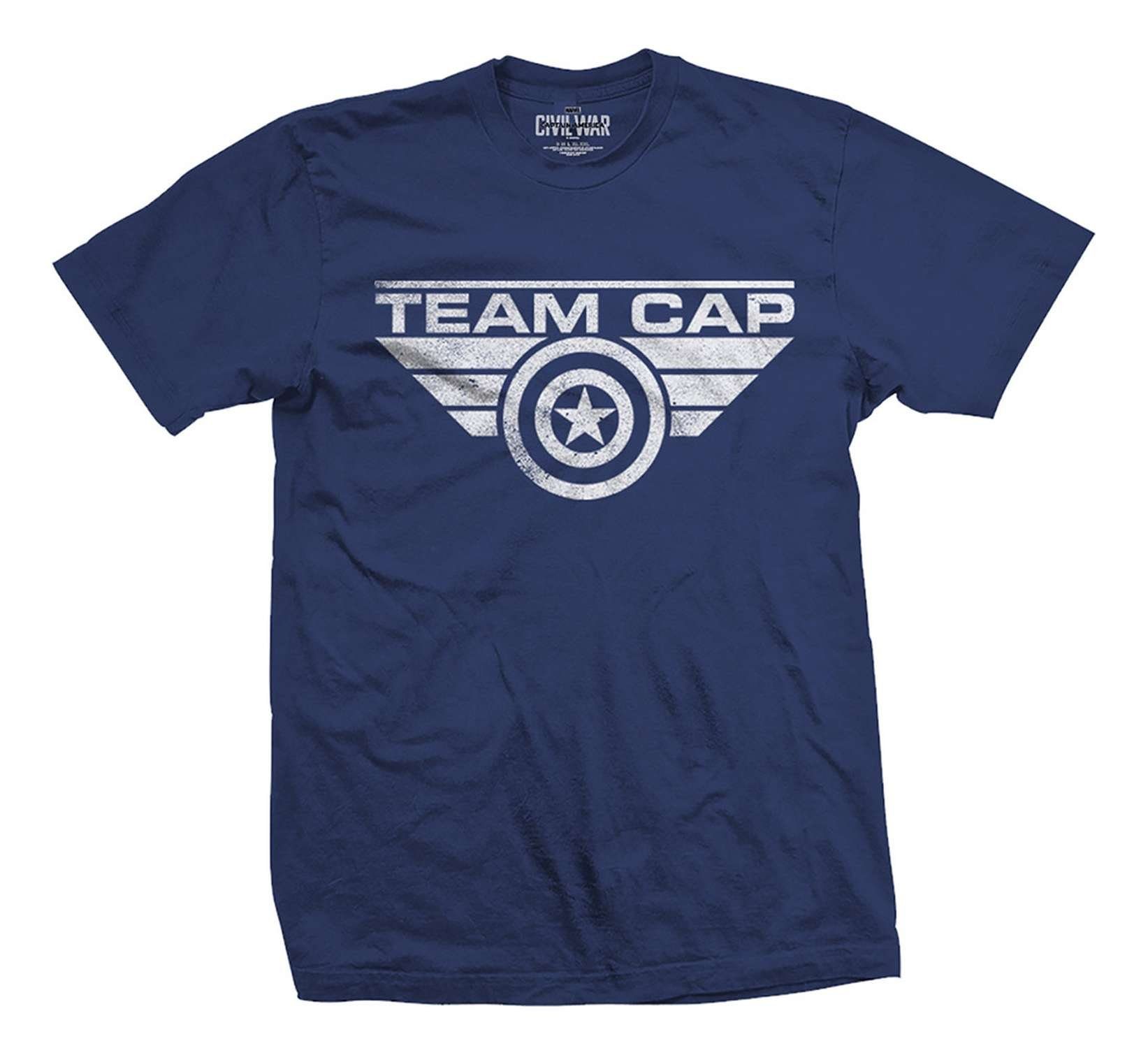 Bravado T-Shirt Marvel Comics Captain America Team Cap Logo