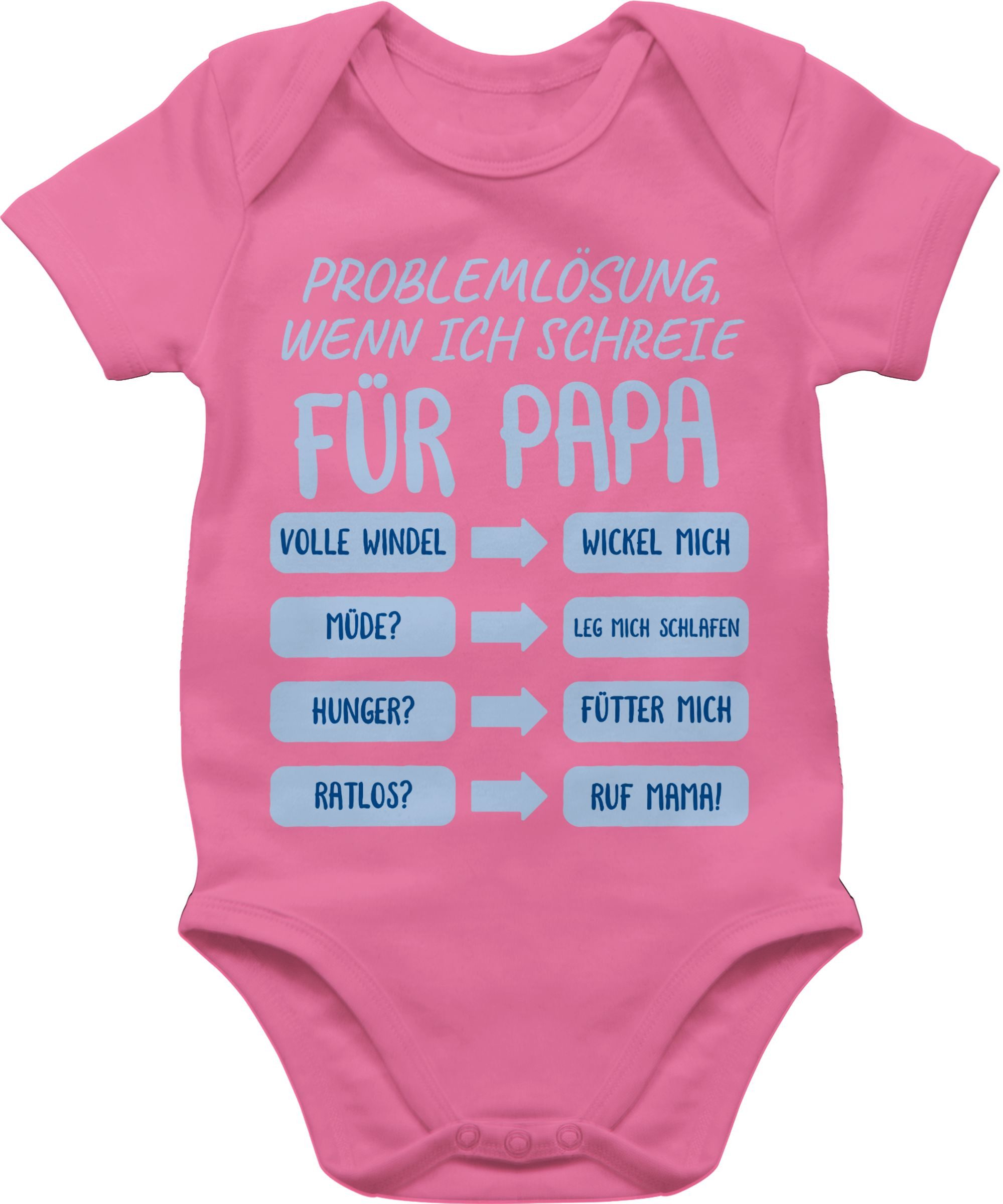 Shirtracer Shirtbody Problemlösung wenn ich schreie für Papa blau Geschenk Vatertag Baby