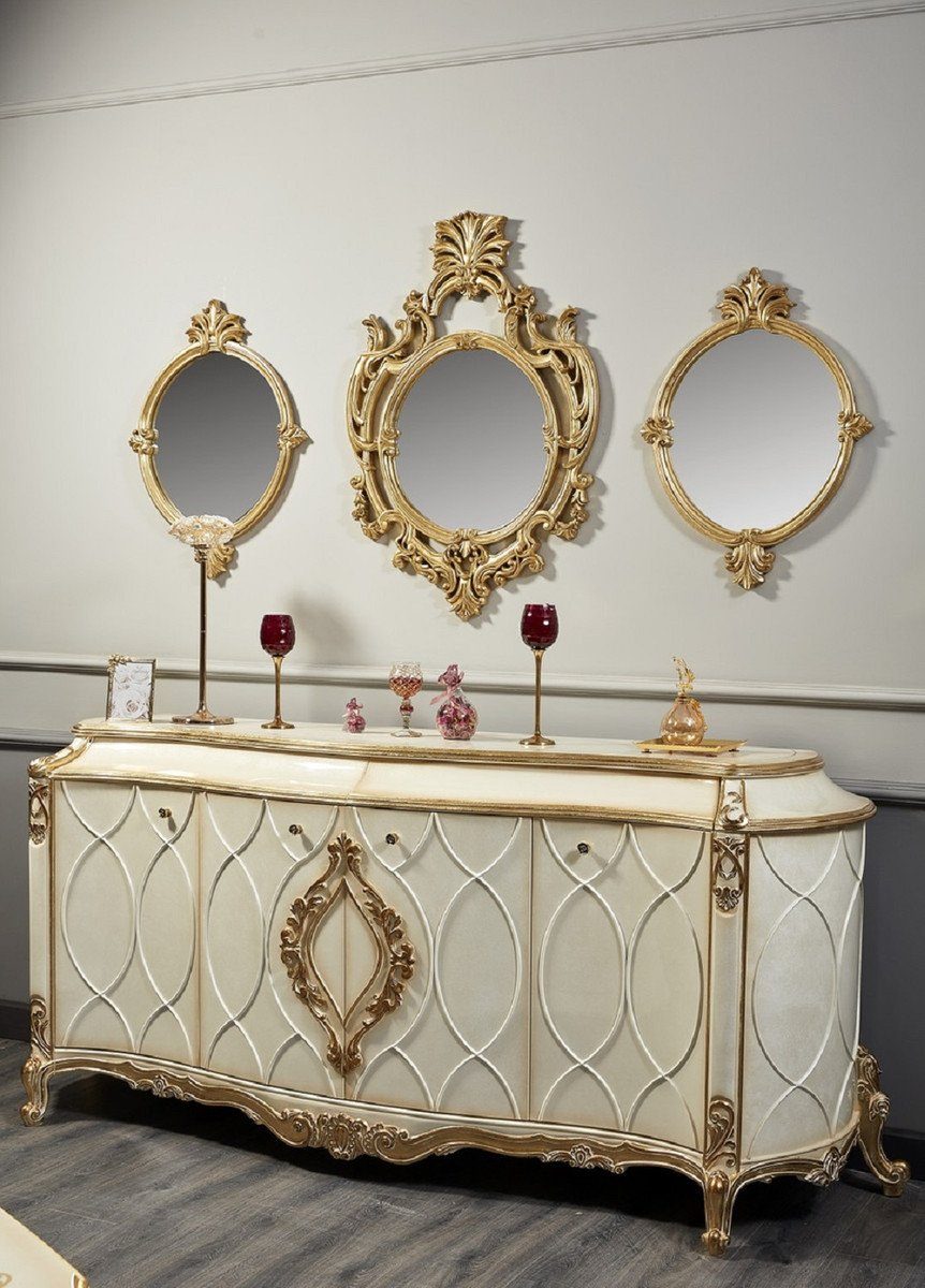 Spiegel Handgefertigte Barock Möbel Casa Gold - Luxus Prunkvolle im Set Padrino Barockspiegel Barock Barockstil Wandspiegel - 3