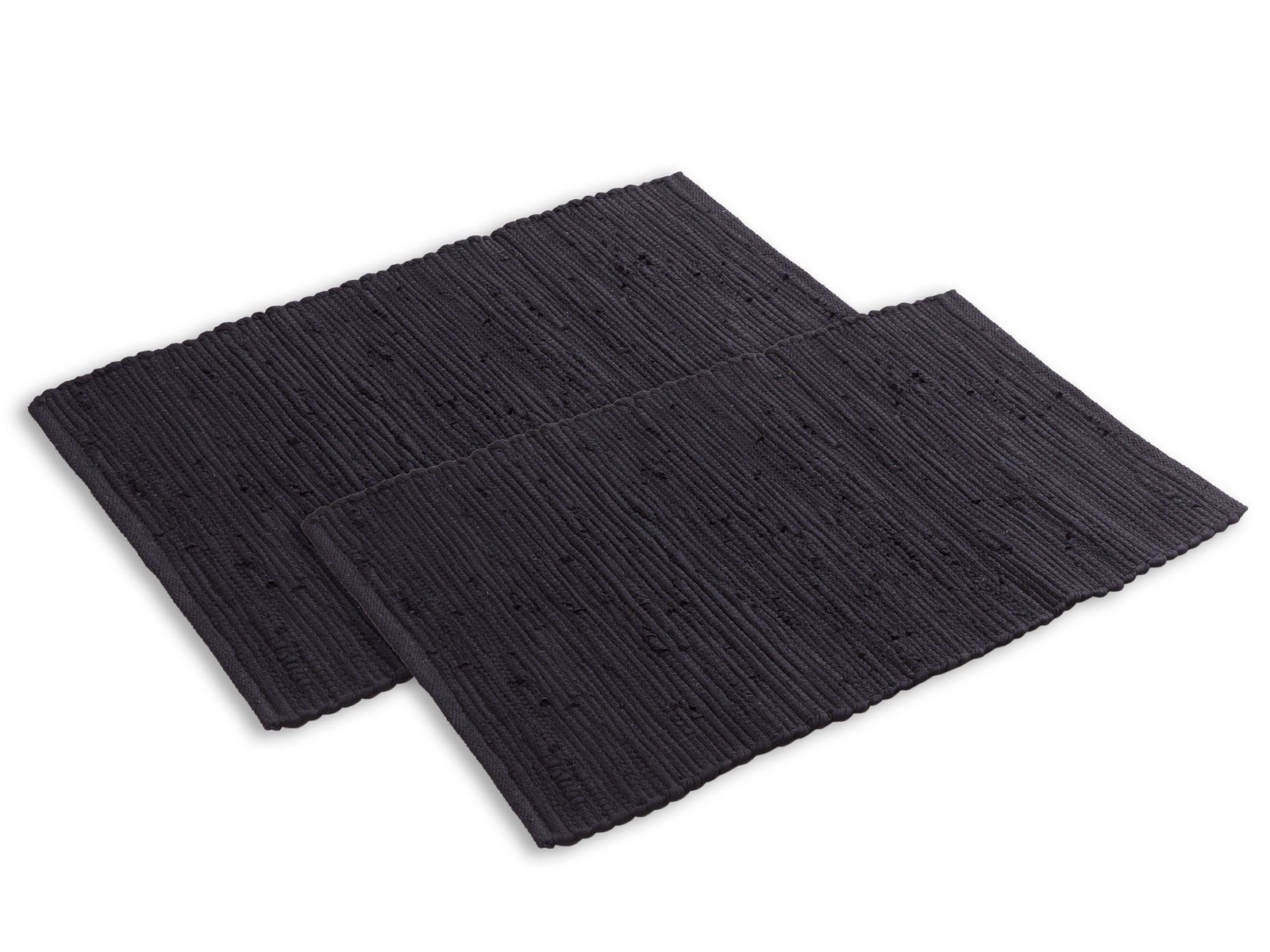 Teppich Badteppich Set 2er groß 80x50 cm 100% Baumwolle Badematte vers. Farben, Minara schwarz