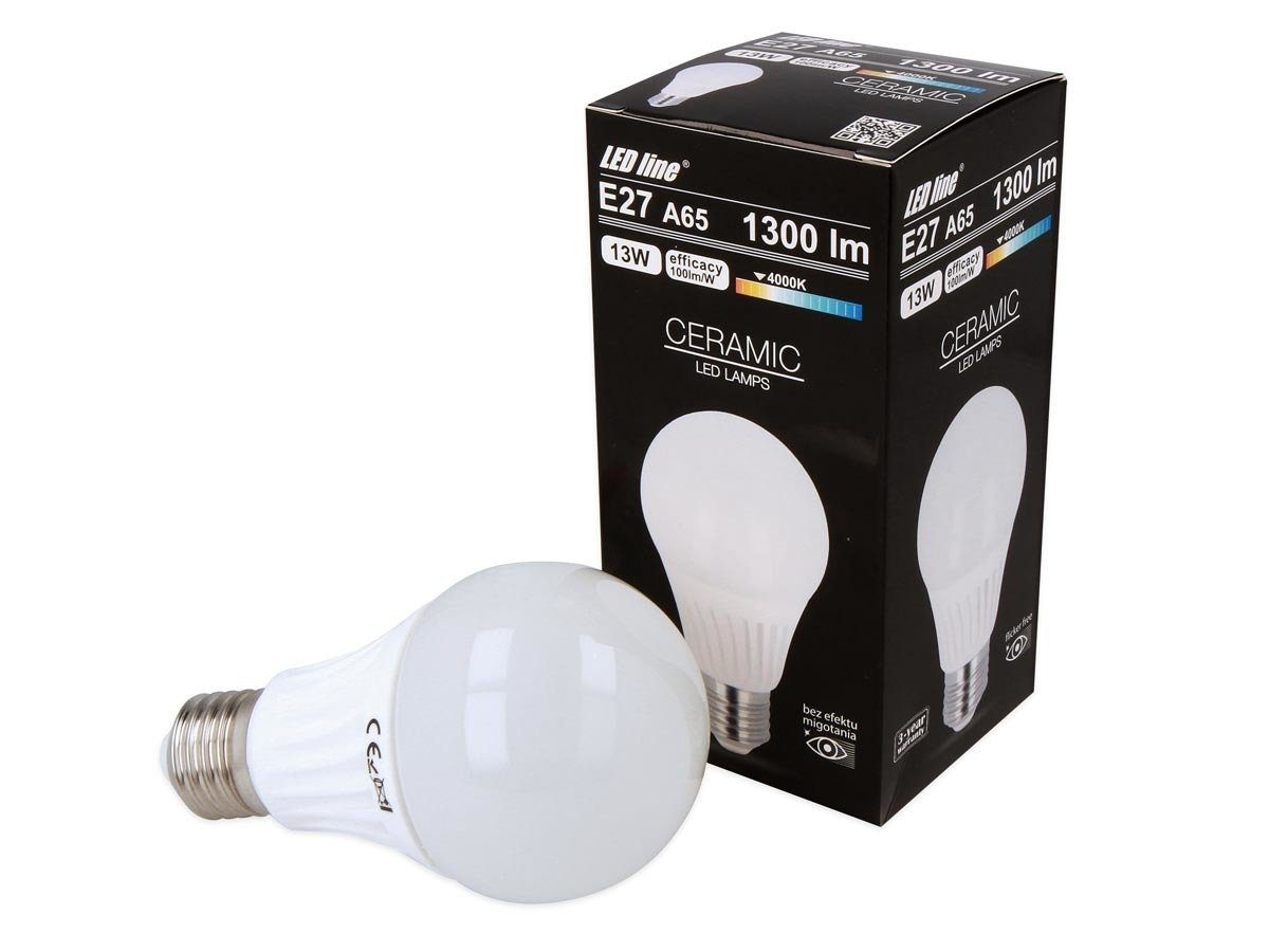 LED-Line LED-Leuchtmittel E27 13W LED 1300 lm Leuchtmittel Neutralweiß Ceramic Glühbirne