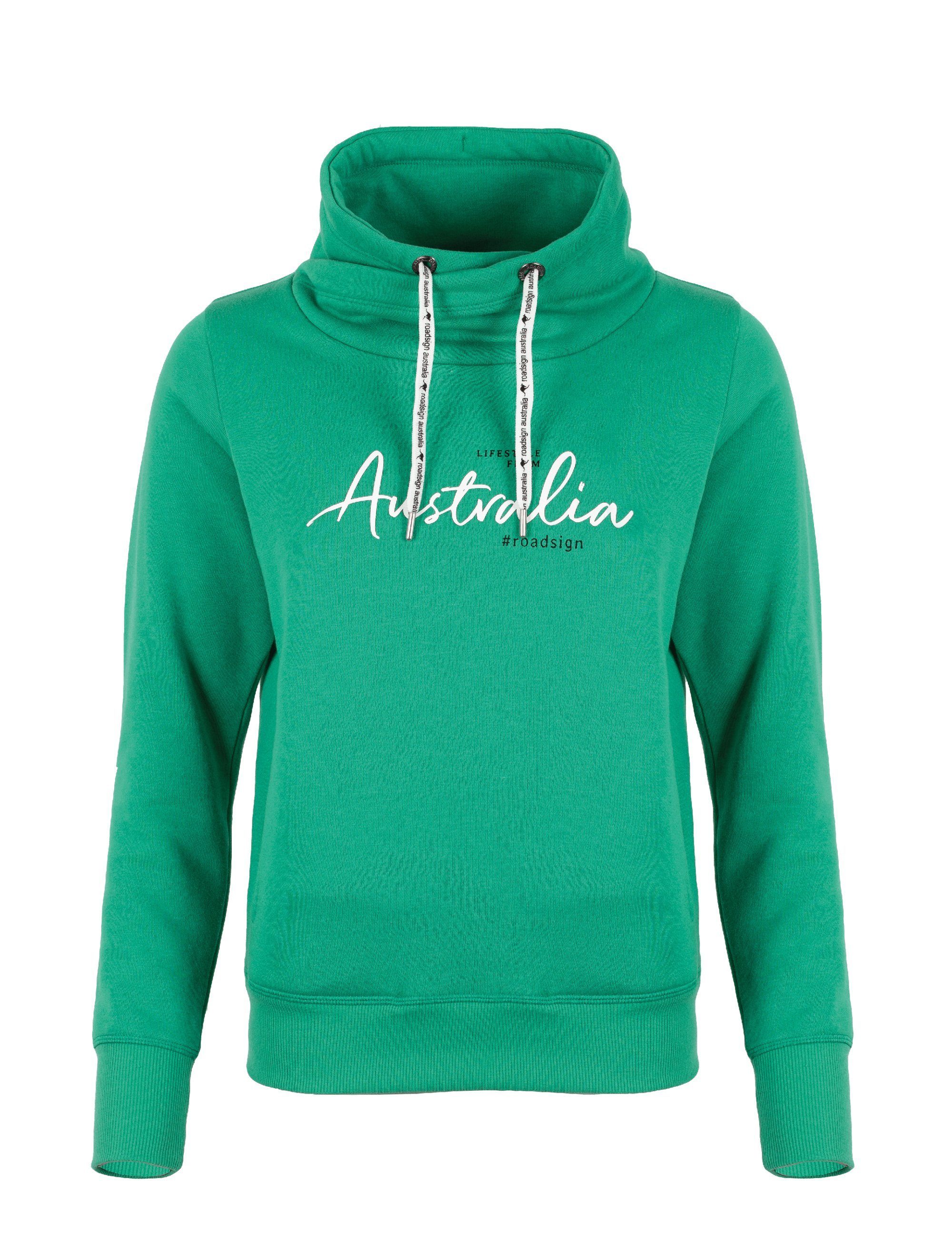 Lifestyle Schlauchkragen ROADSIGN für Jahreszeiten alle und 1-tlg., Sweatshirt Kordelzug, mit mit (1, Gruen 1) australia Frontrint