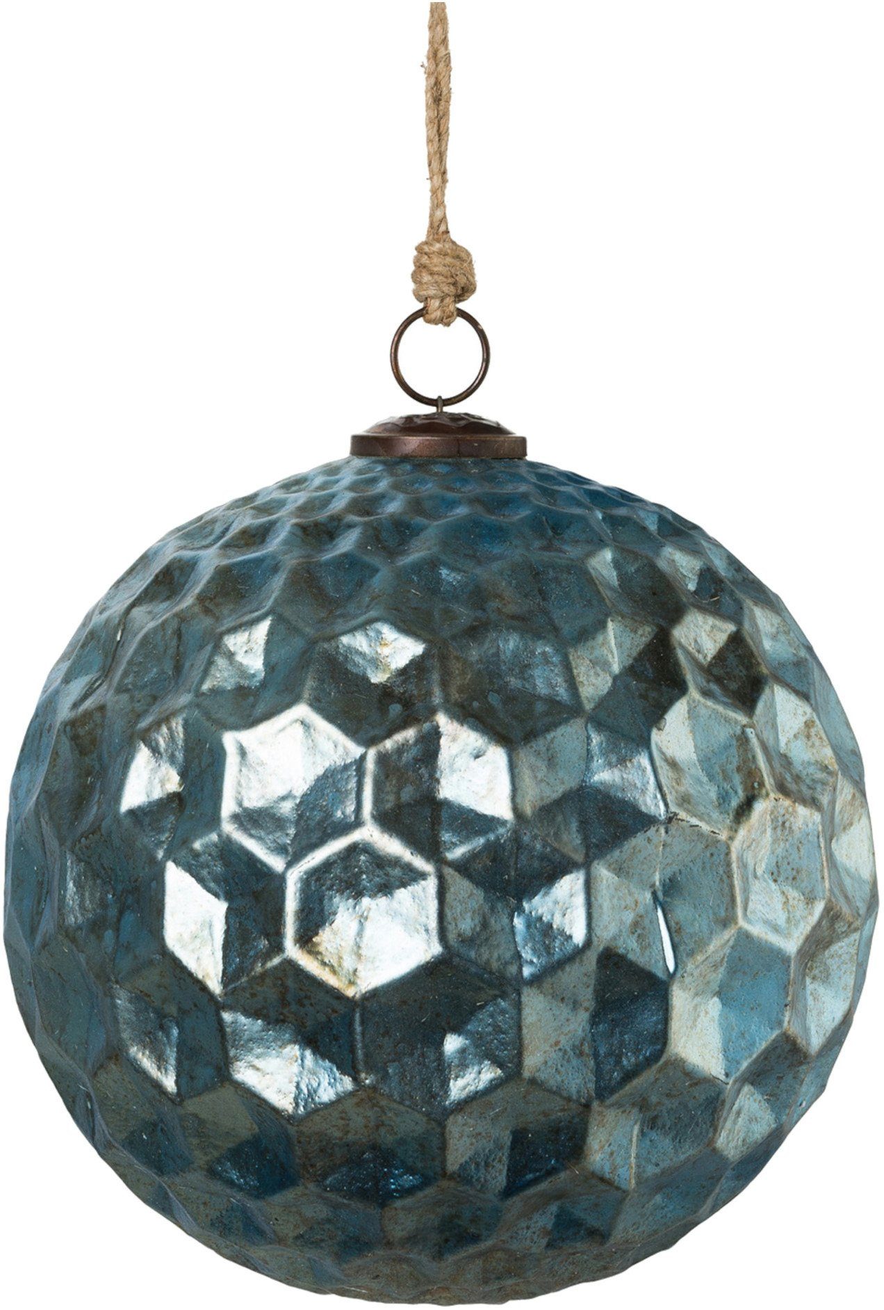 Creativ deco Weihnachtsbaumkugel Weihnachtsdeko, Christbaumschmuck, Christbaumkugeln Glas (1 St), gemusterte Oberfläche