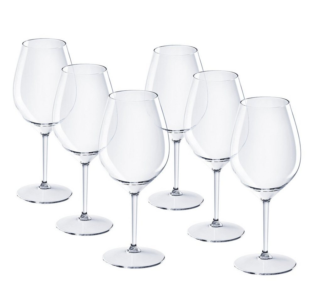 Doimoflair Rotweinglas DoimoFlair Weingläser aus Kunststoff bruchsicher Plastik 51 cl., 6-tlg.