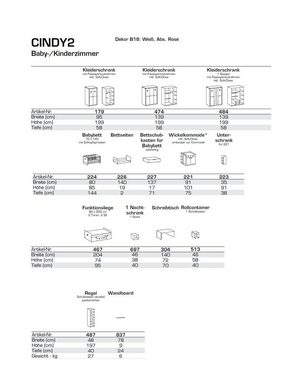 möbel-direkt.de Babyzimmer-Komplettset Cindy, (Komplett Set, 7-St., in verschiedenen Ausführungen), Made in Germany, Soft Close, Prinzessinnenzimmer