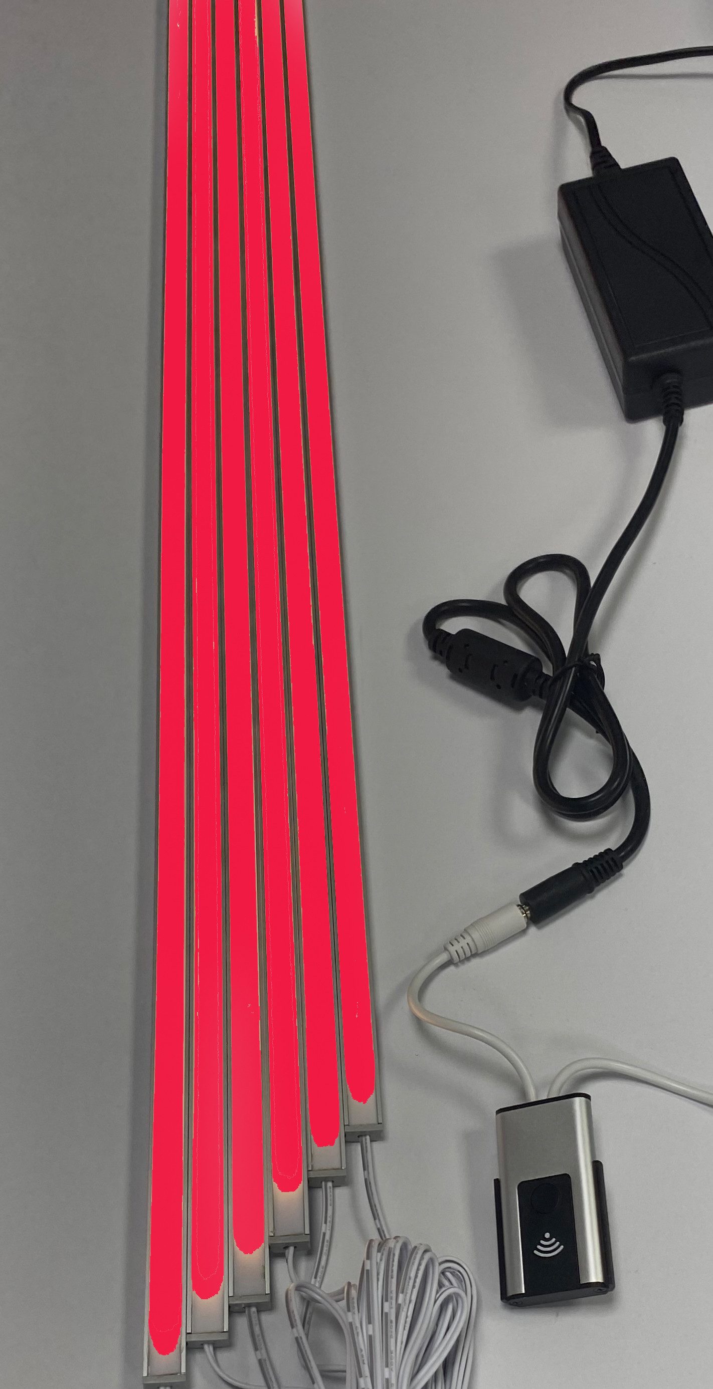 XENON LED Dekolicht 4159 SMART Leuchte ALU Schiene Slime 6x1m matt ROT + Netzteil, Xenon / ROT