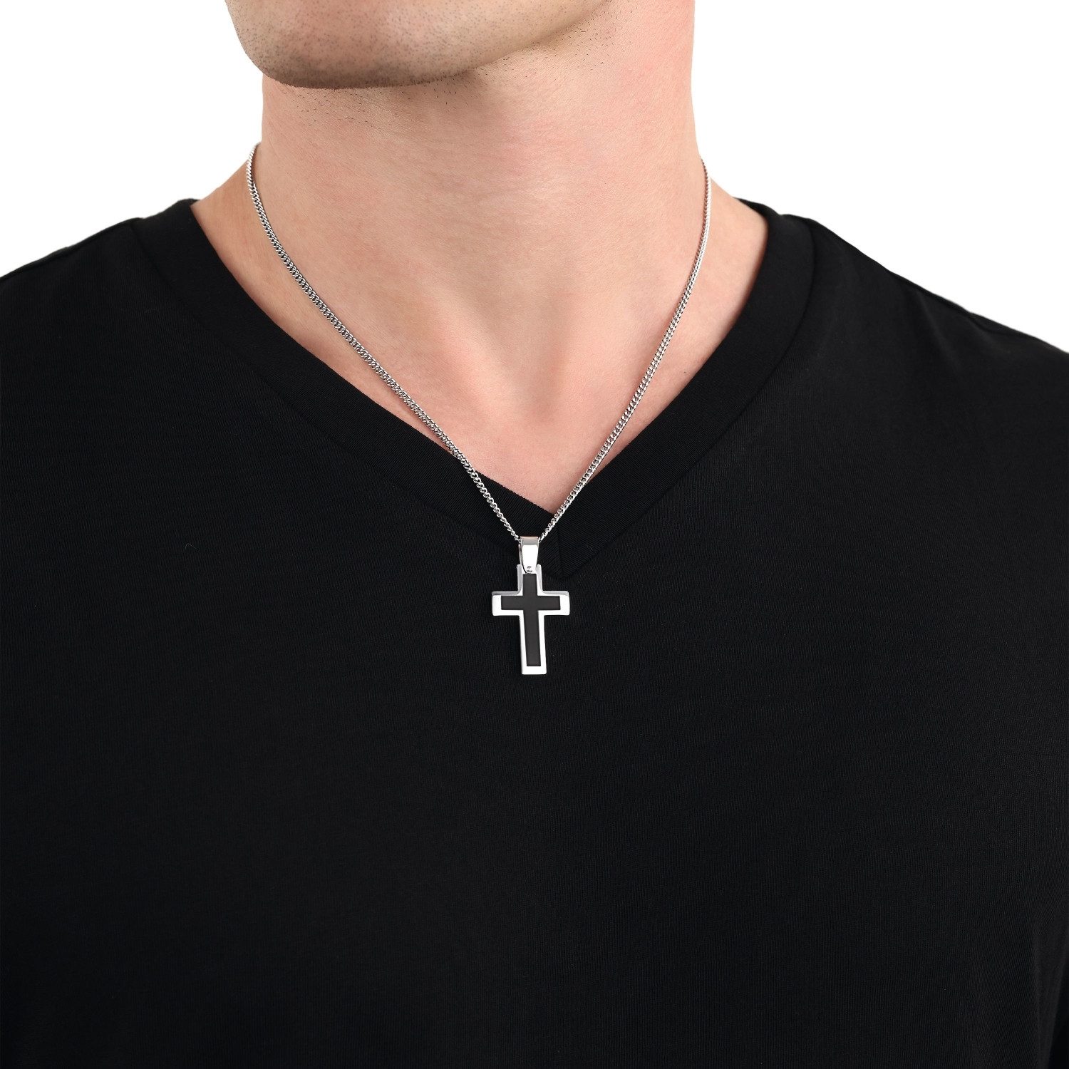 Amor Kettenanhänger Amor Motivanhänger für Herren, Edelstahl, Kreuz (Motivanhänger, 1-tlg)