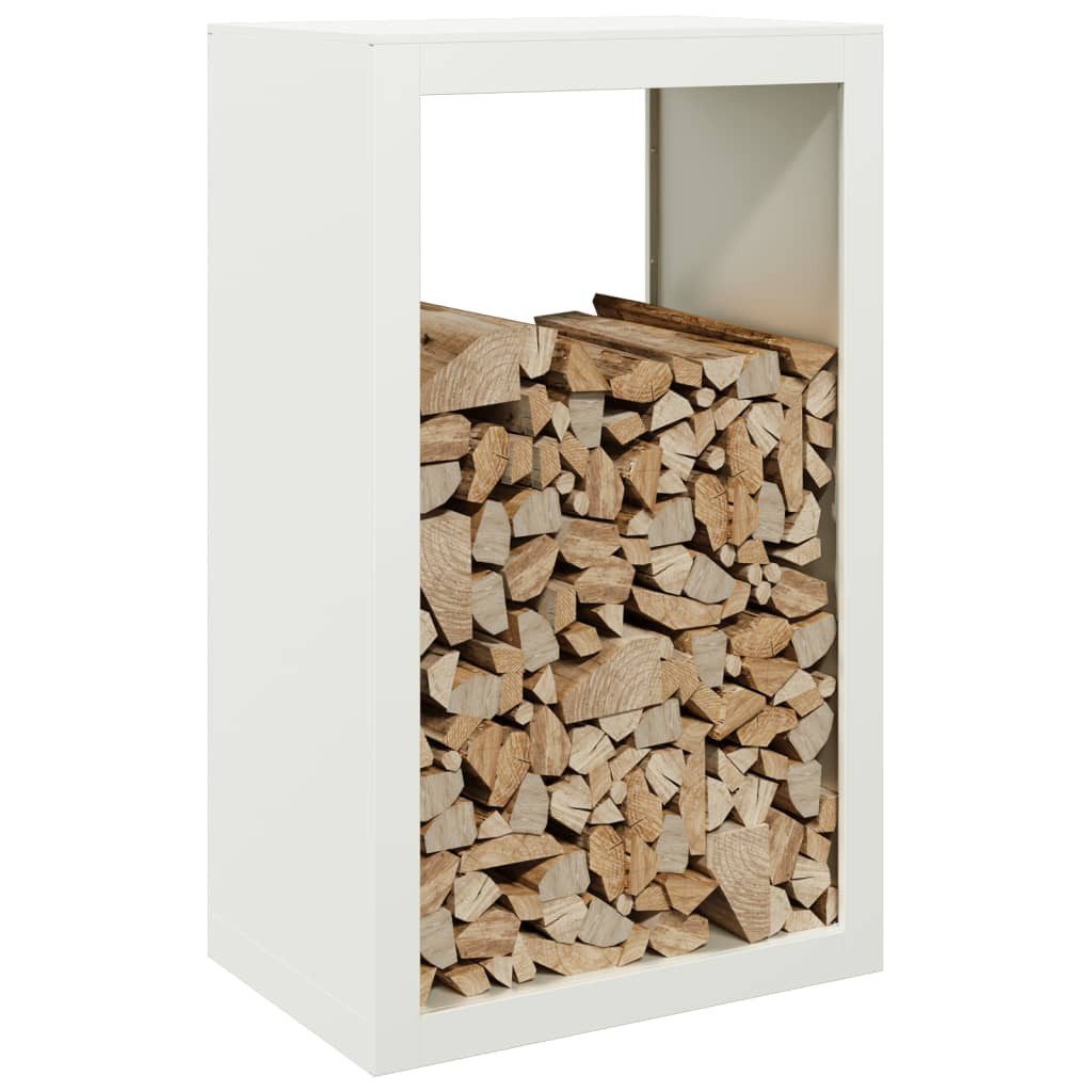 vidaXL Kaminholzregal Brennholzregal Weiß 60x40x100 cm Stahl