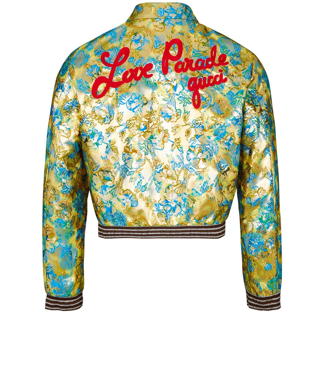 GUCCI Kurzjacke GUCCI PARADE LOVE JACKET, Gucci Herren Sommer Jacke, Gold mit Stehkragen