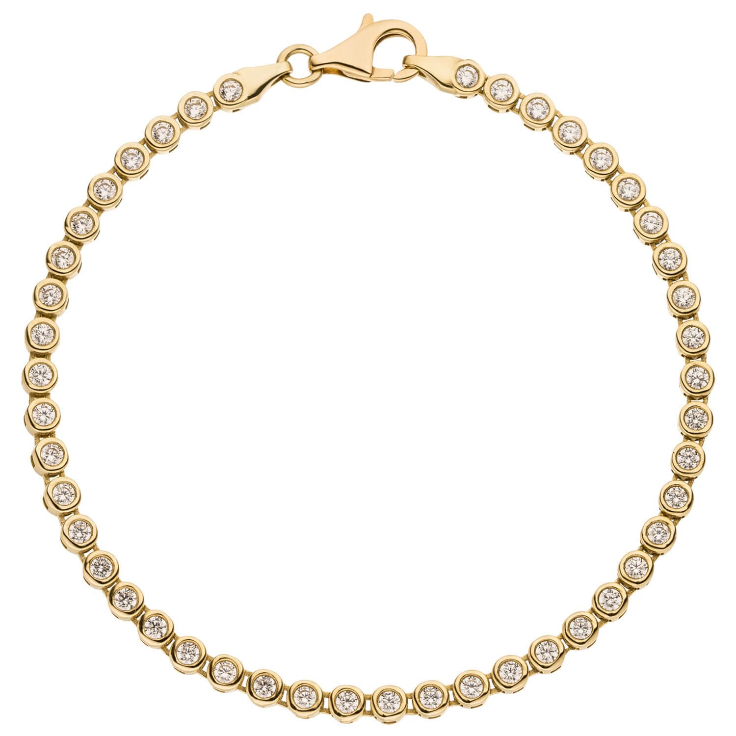 Goldarmband 3,6mm Tennisarmband aus 333 Gelbgold mit 45 Zirkonia 19cm
