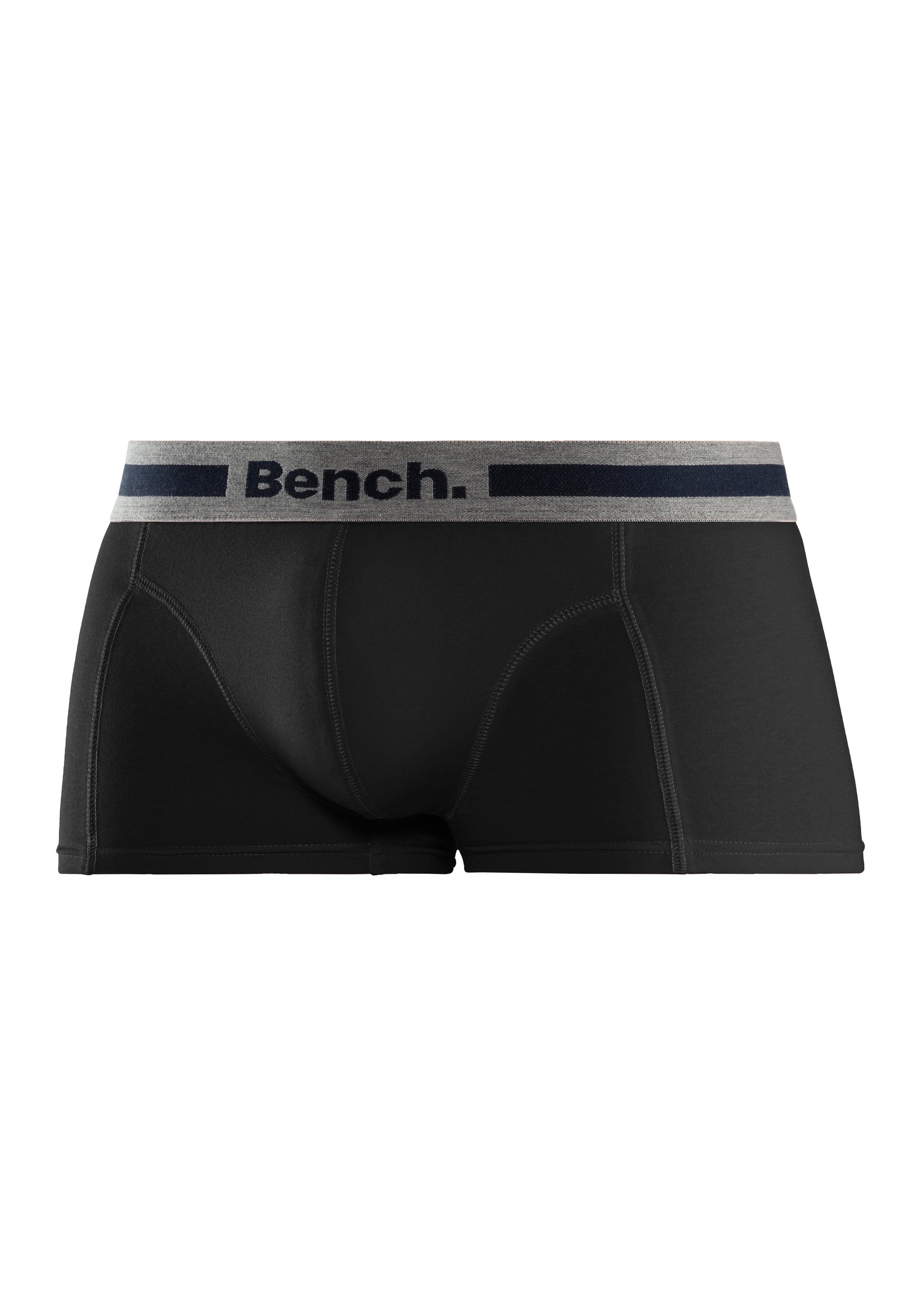 vorn mit Boxershorts 4-St) Overlock-Nähten in schwarz-anthrazit-meliert (Packung, Bench. Hipster-Form