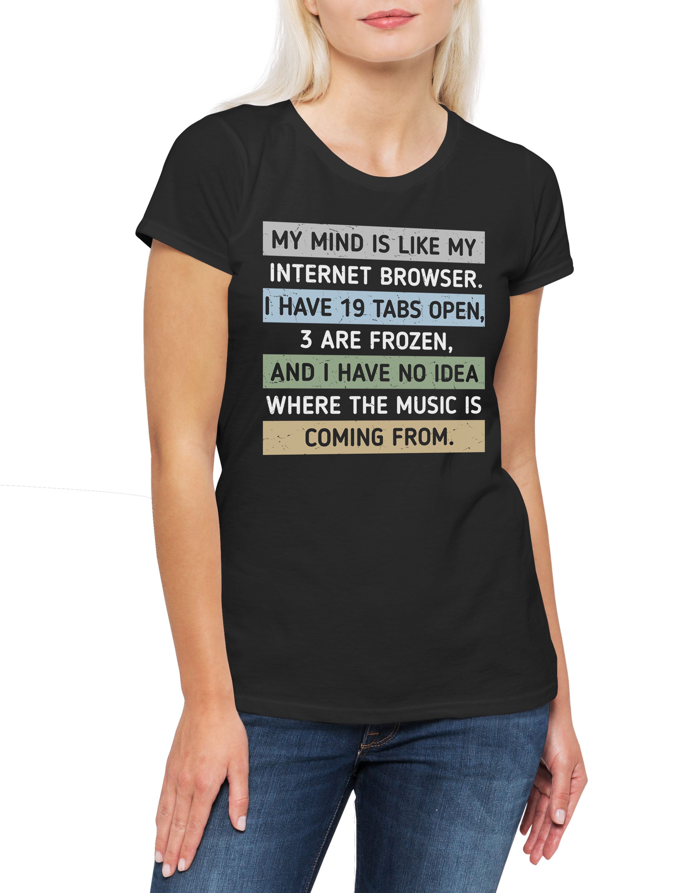 Print-Shirt My Mind Is Like Damen T-Shirt Internet Browser Burn Out Burnout