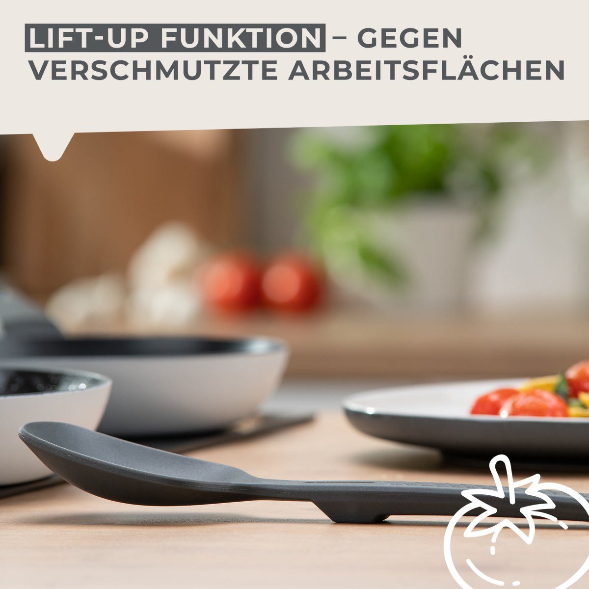 FACKELMANN Servierlöffel Servierlöffel, Küchenhelfer, Kochlöffel, Silikonlöffel, Pfannenlöffel