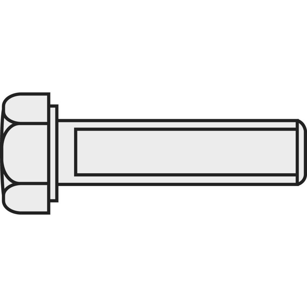 TOOLCRAFT Sechskantschraube Sechskantschraube mit Gewinde bis Kopf 838279