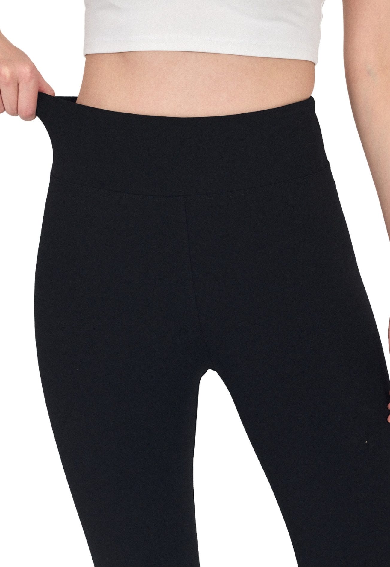 COMEOR 3/4-Leggings COMEOR Damen Capri Leggings – Bequeme 3/4 Sporthose aus Baumwolle bequemes Tragegefühl, elastischer Bund, vielseitig kombinierbar