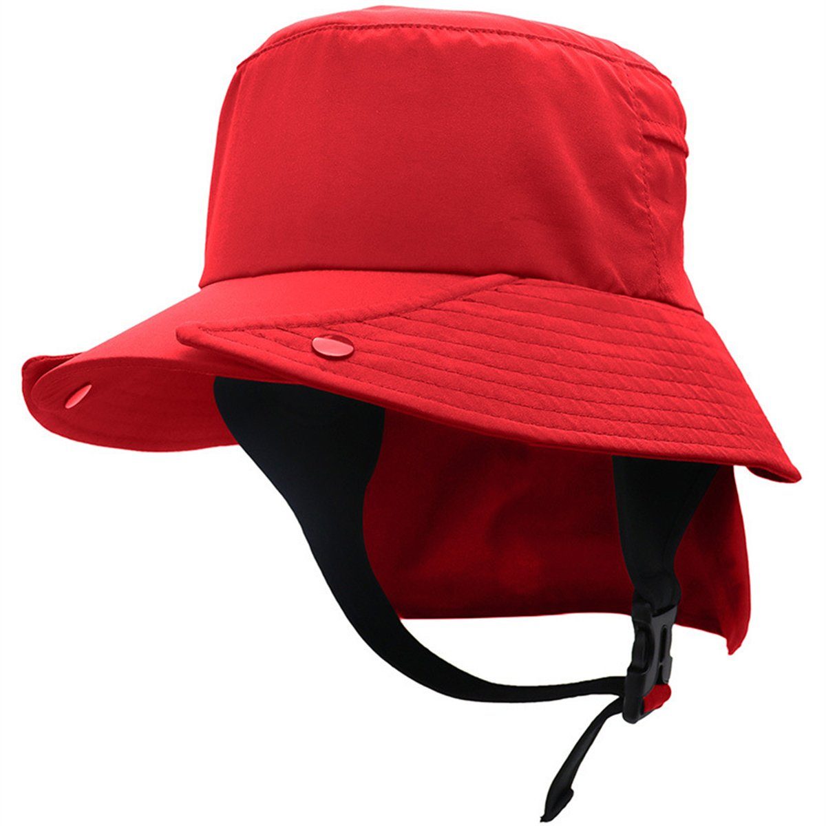 Discaver Schiebermütze UPF50+ abnehmbarer Fischerhut mit großer Krempe Schnell trocknende Mütze für Rad- und Outdoor-Abenteuer Rot