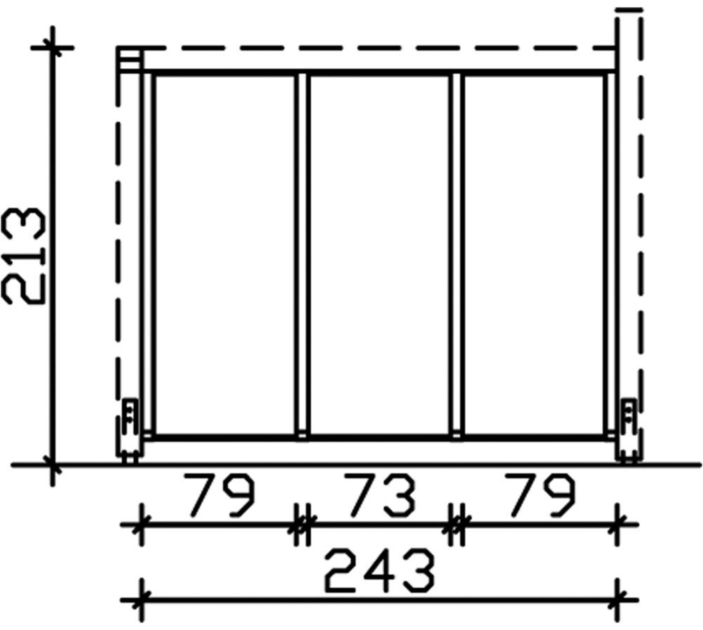 Thumbnail - Skanholz Carport-Seitenwand, BxH:243x200 cm, m. Polycarbonat, freistehend