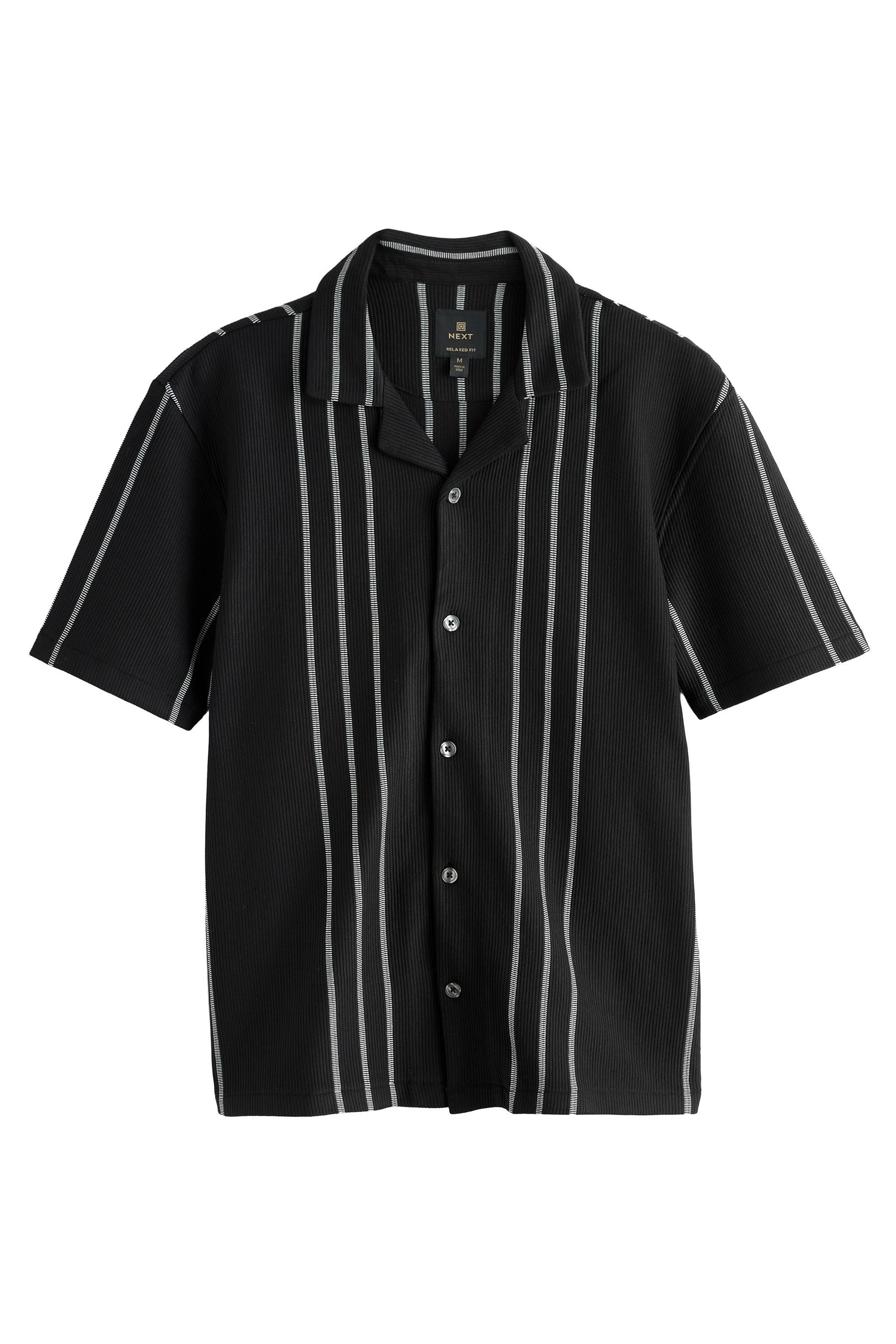 Next Kurzarmhemd Texturiertes Jersey-Hemd mit Streifen günstig online kaufen