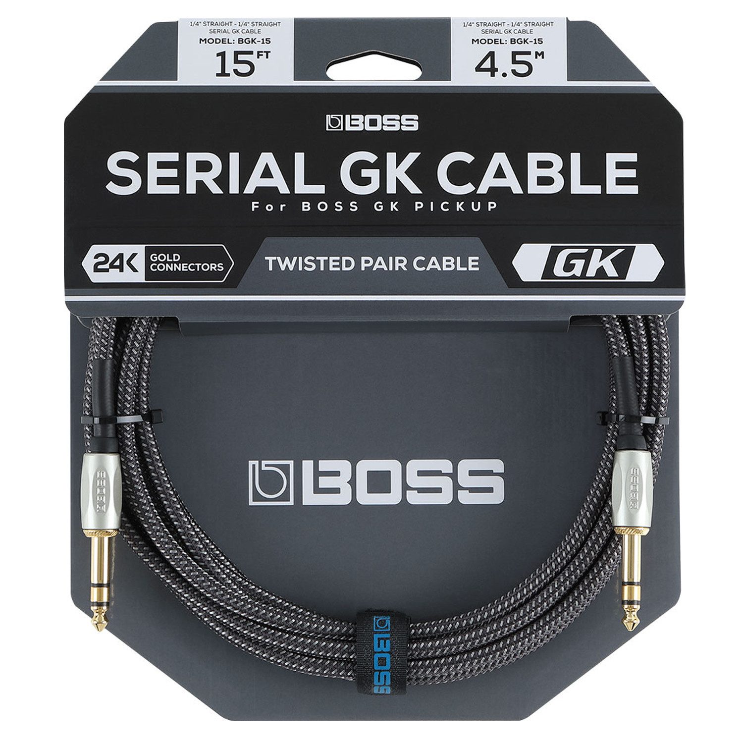 Boss by Roland Boss BGK-15 Serial GK-Kabel für Synthesizer-Effektgerät 4,5m Instrumentenkabel, Serial GK-Kabel, für Gitarren-Synthesizer (450 cm), Hochwertig
