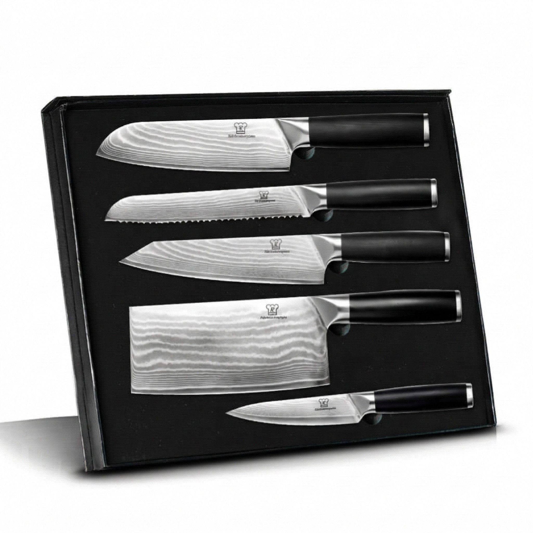 Küchenkompane Messer-Set Küchenkompane 5-tlg. Damast-Messerset Okami inkl. Chai Dao (5-tlg), 5Set, 67 Lagen Damaststahl, 62 HRC