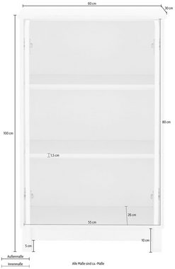 INOSIGN Unterschrank Posta mit 2 Einlegeböden hinter den Türen, Breite 60 cm, Höhe 100 cm