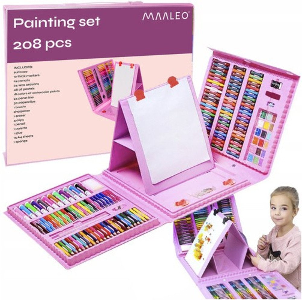 MAALEO Malpalette Malset 208-teilig Malkoffer, XXL Malerei Set im Koffer