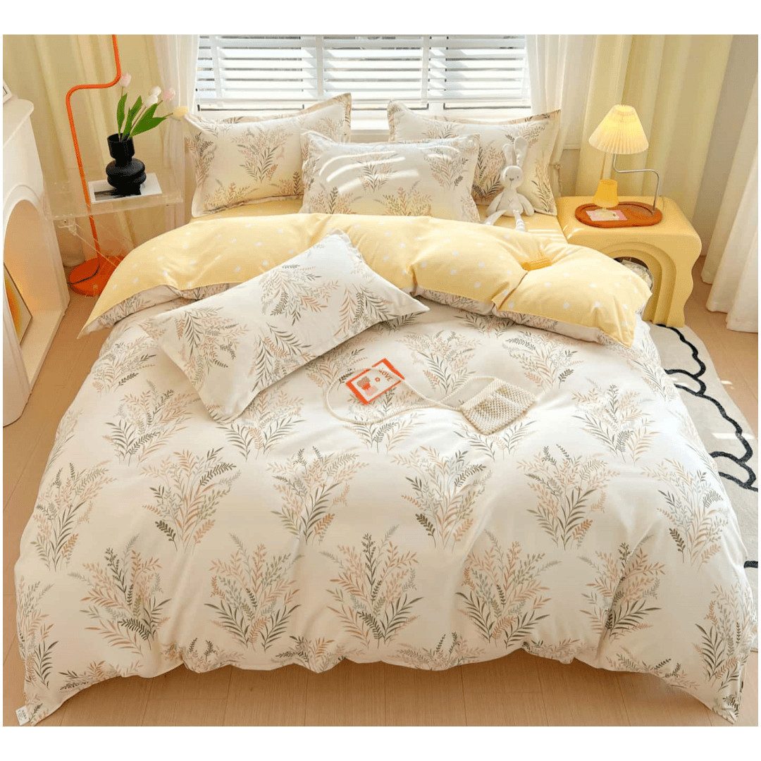 ibettertec Bettwäsche Bettwäsche 135x200cm,200x200cm,Blätter Blumen Pflanze günstig online kaufen