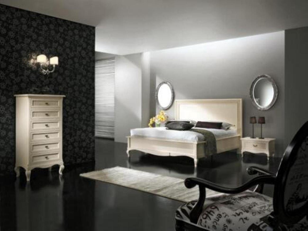 JVmoebel Schlafzimmer-Set, Nachttisch Garnitur Doppelbett Set Polster Bett 3tlg. Betten Gruppe