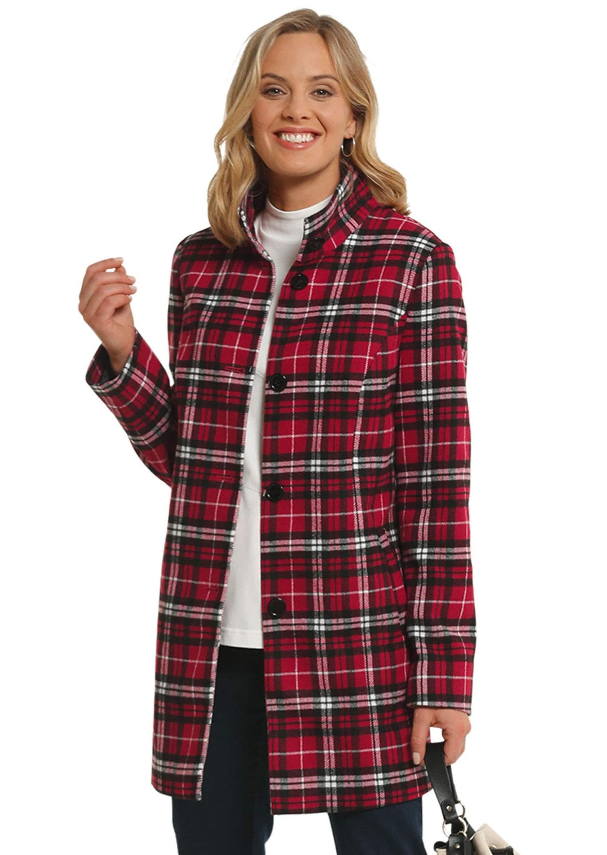 Jerseyblazer Hochwertiger Mantel in moderner Karo-Optik