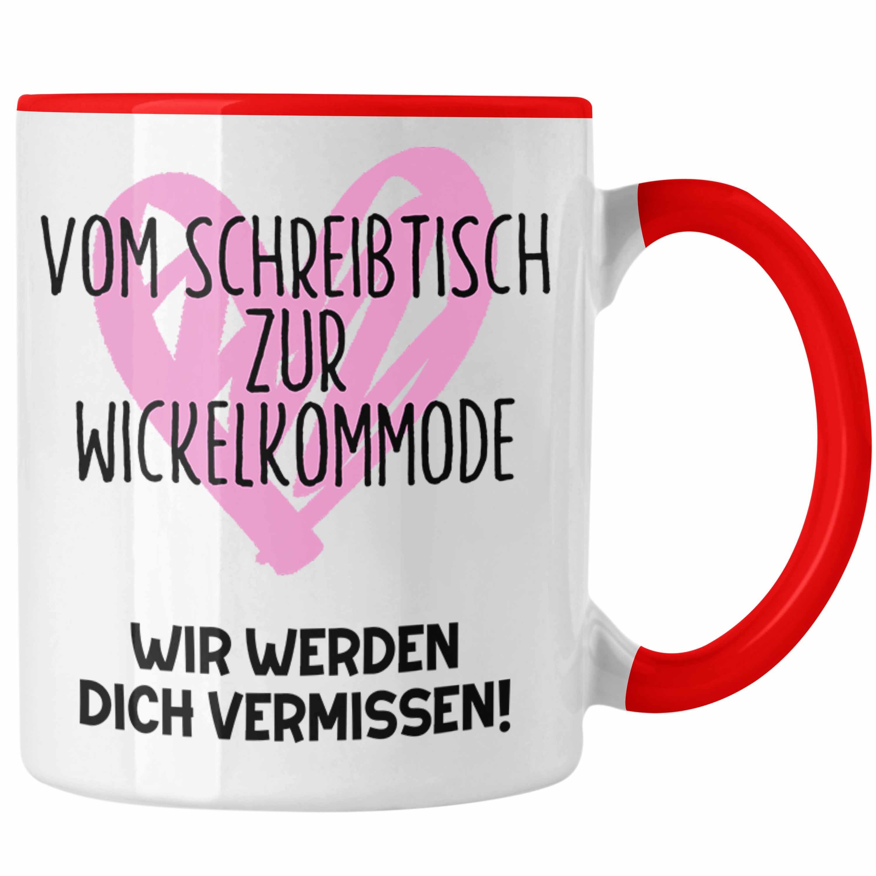 Trendation Tasse Mutterschutz Geschenk Kollegin Tasse Abschied Werdende Mama Abschieds Rot