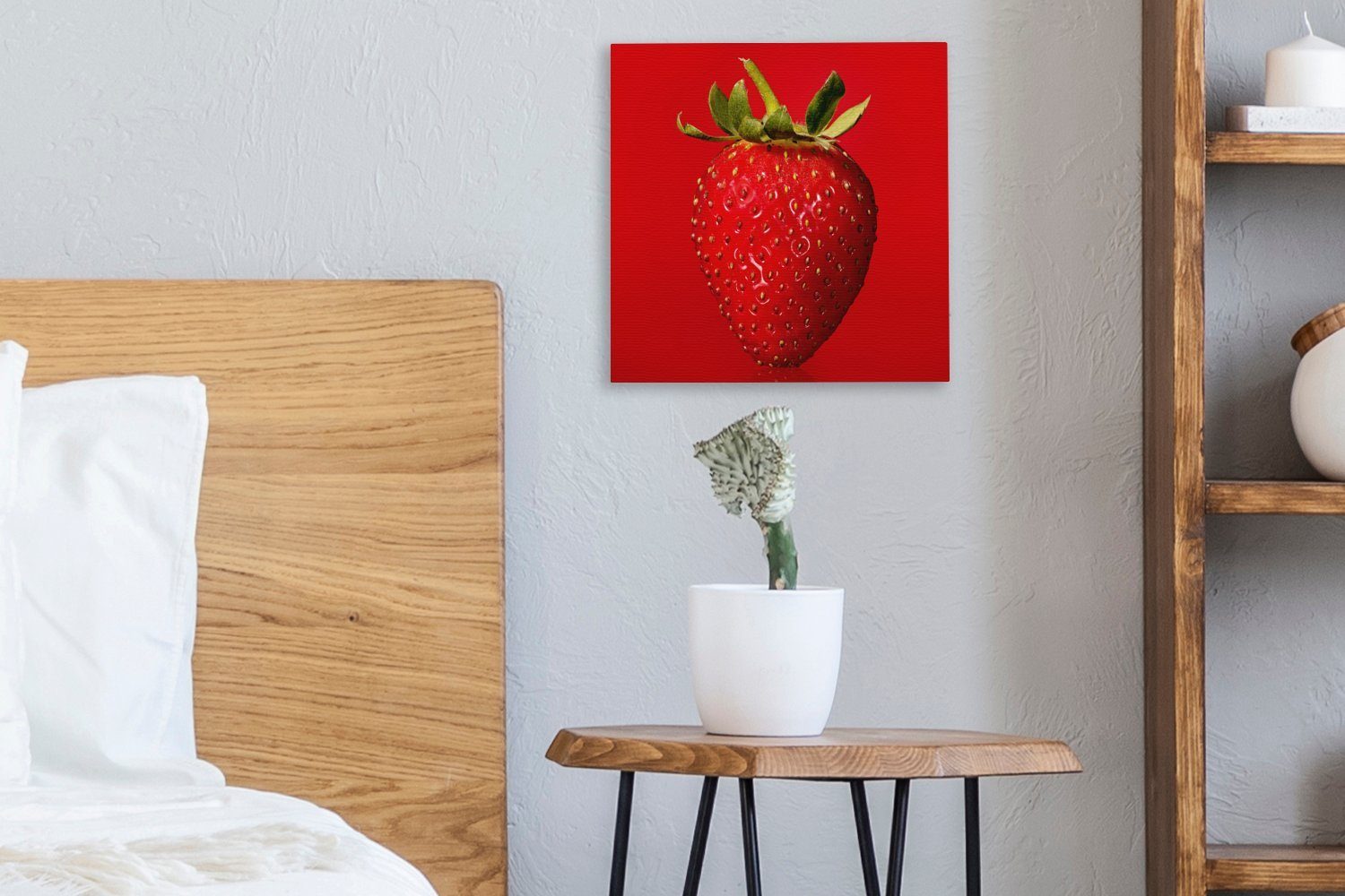 OneMillionCanvasses® Leinwandbild für Rot Saatgut, (1 Schlafzimmer Wohnzimmer - Erdbeere Bilder St), Leinwand 