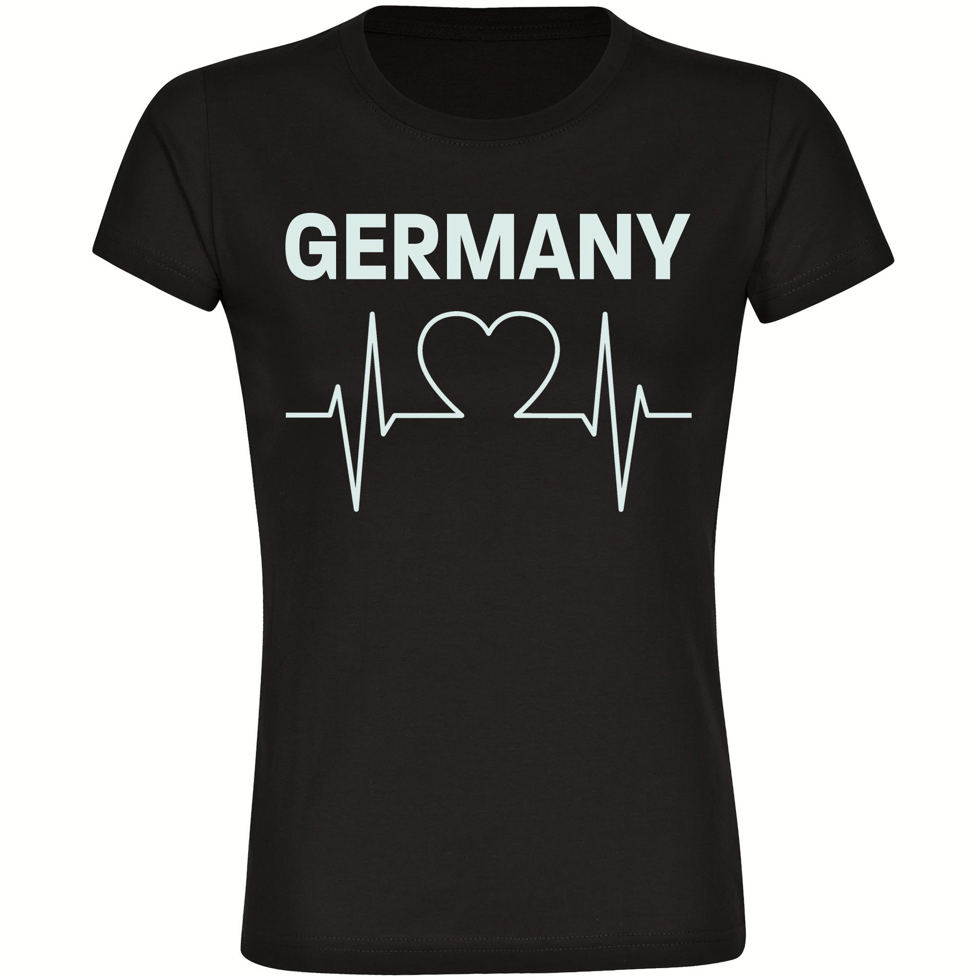 multifanshop T-Shirt Damen Germany - Herzschlag - Frauen