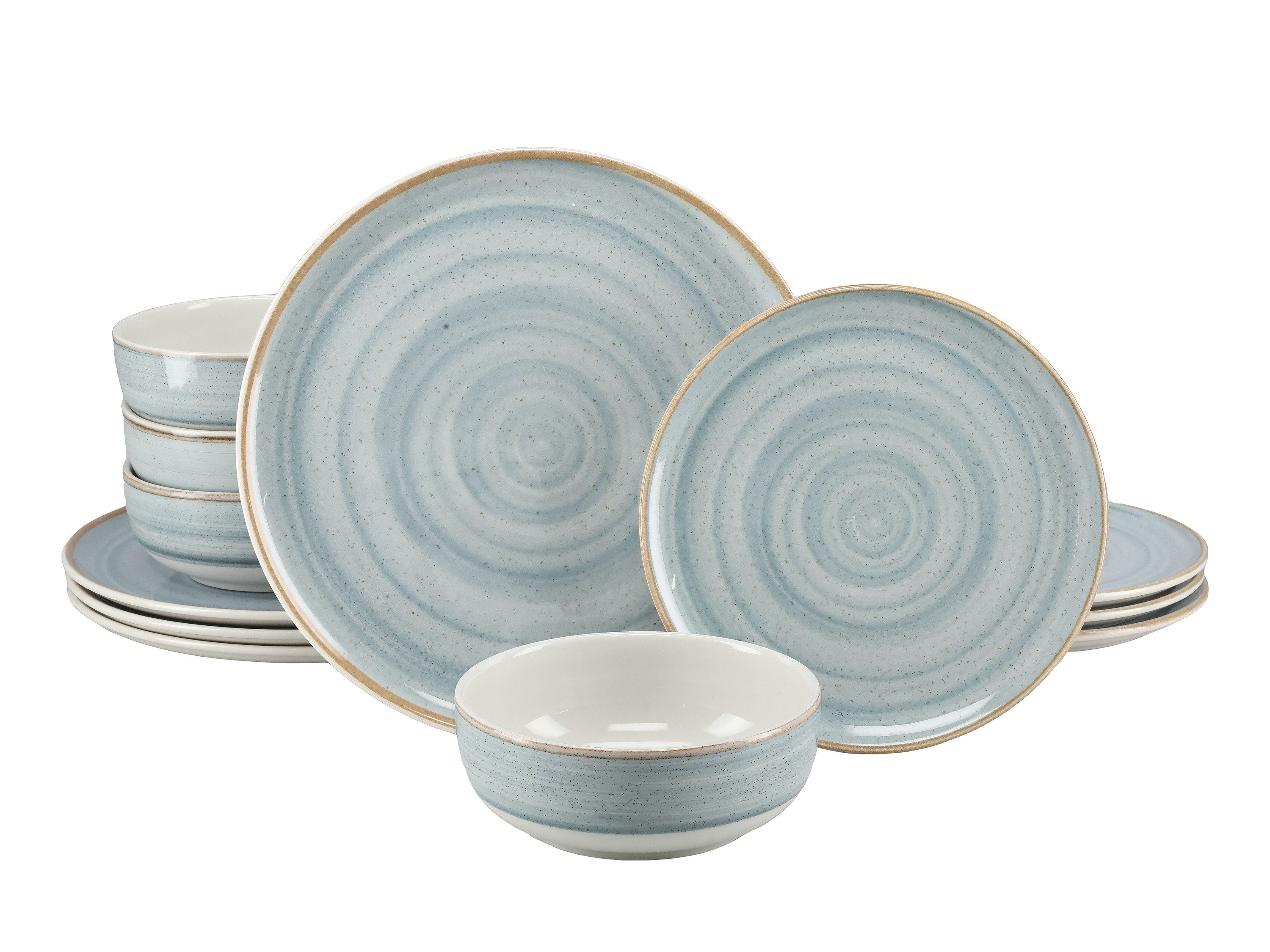 CreaTable Tafelservice Caoba Azul (12-tlg), 4 Personen, Steingut