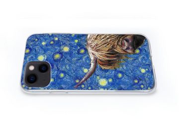 MuchoWow Handyhülle Sternennacht - Van Gogh - Schottischer Highlander, Handyhülle Apple iPhone 13, Smartphone-Bumper, Print, Handy