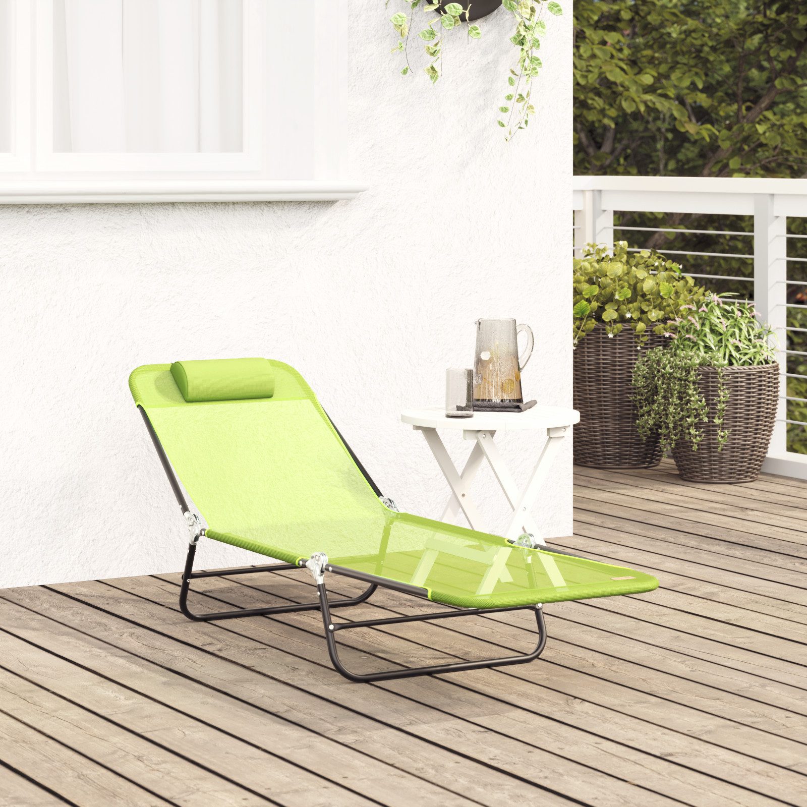 vidaXL Gartenliege Klappbare Sonnenliege mit Kopfstütze günstig online kaufen