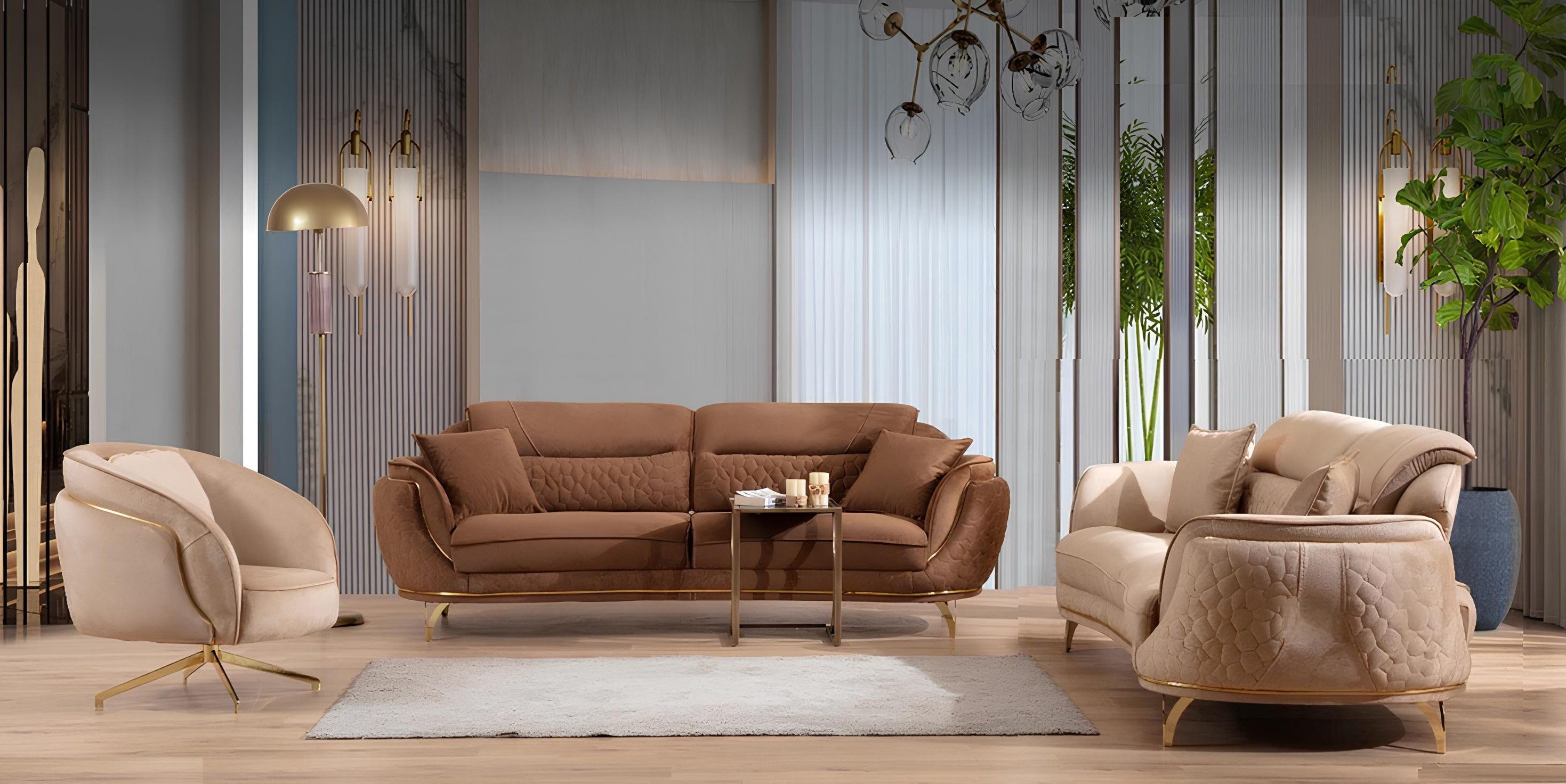 Xlmoebel Polstergarnitur Italienische Sofagarnitur Komplett Set 3+3+1+1 Sitzer, (4-tlg), Made in Europa