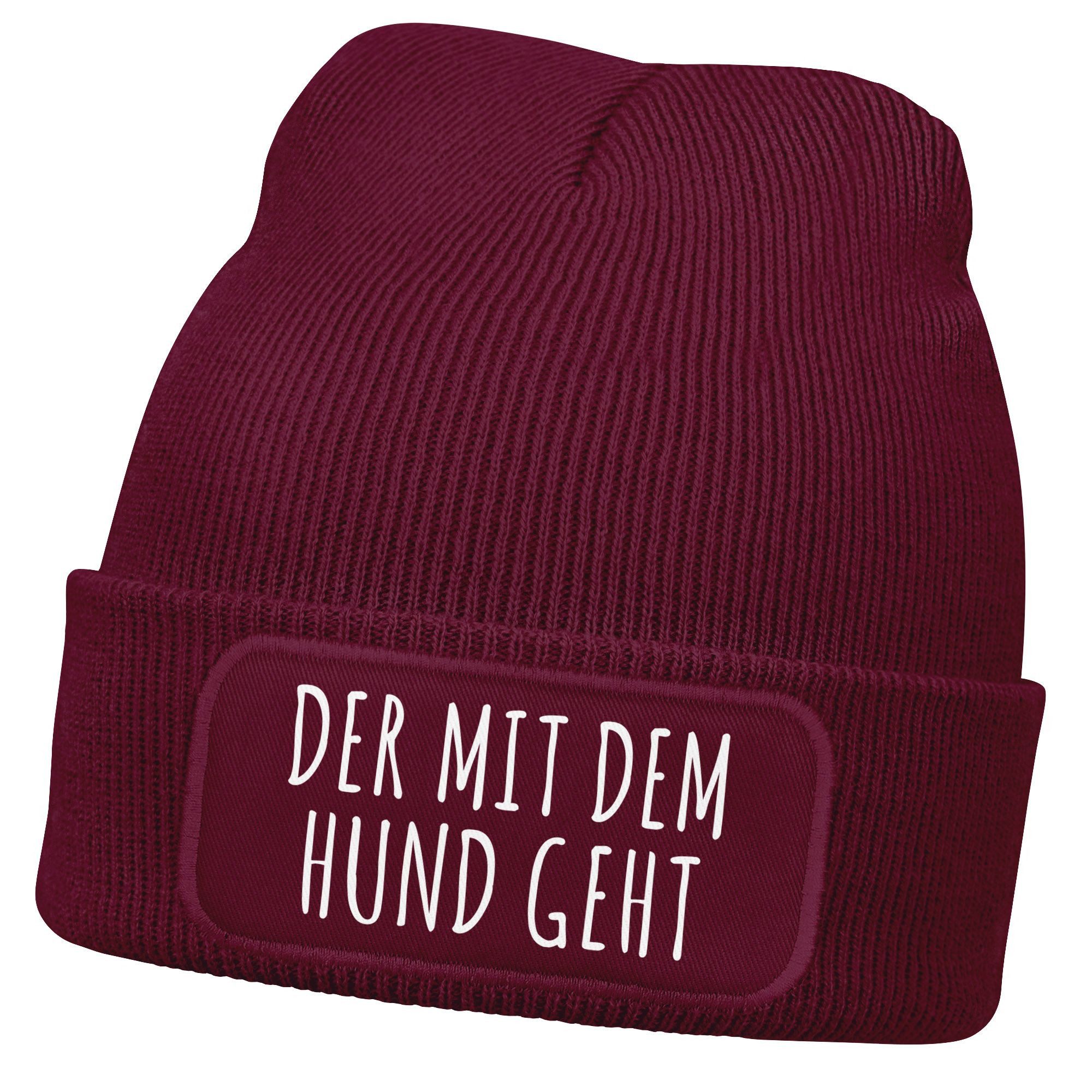 MoonWorks Strickmütze Herren Beanie mit Patch Strickmütze Gassi gehen Spruc günstig online kaufen